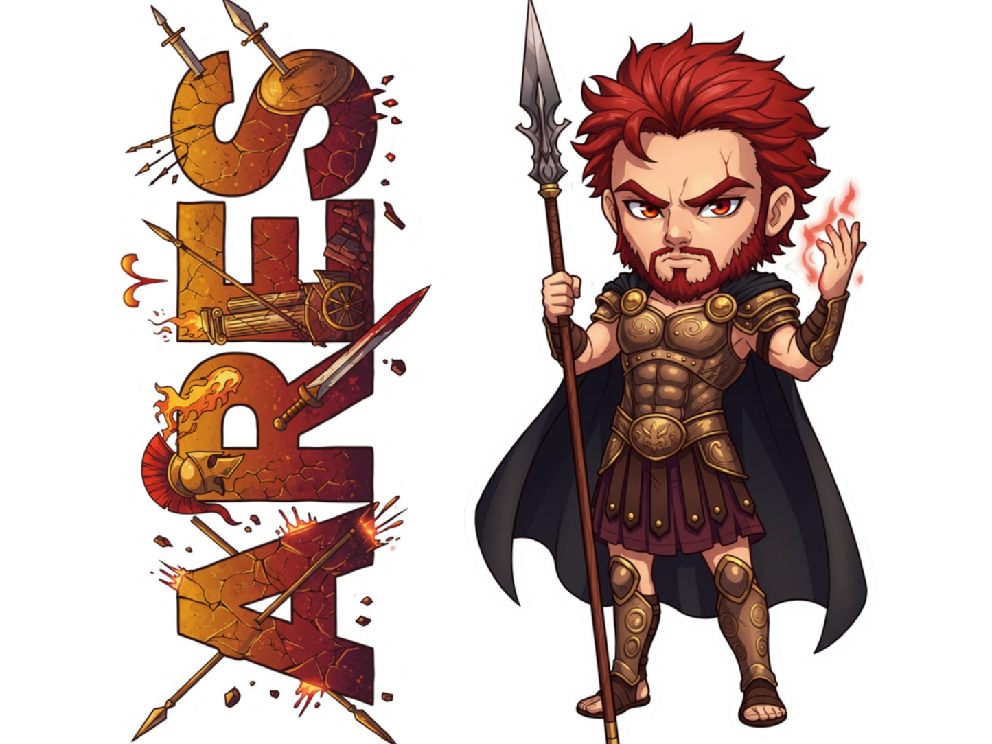 Ares Sticker and Magnet – Thourios Mythkins™ – Greek God of War | Waterproof & UV-Proof