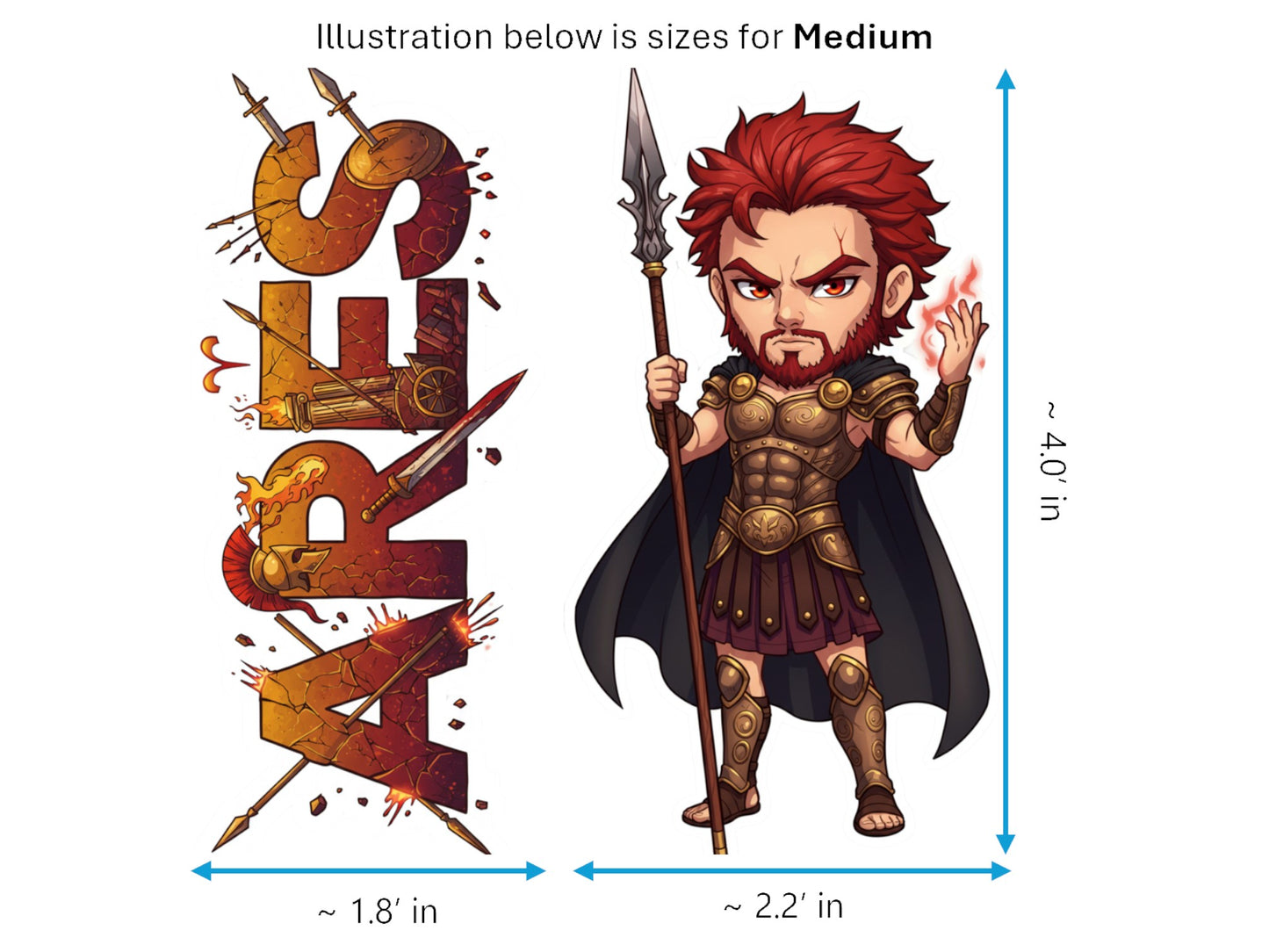 Ares Sticker and Magnet – Thourios Mythkins™ – Greek God of War | Waterproof & UV-Proof