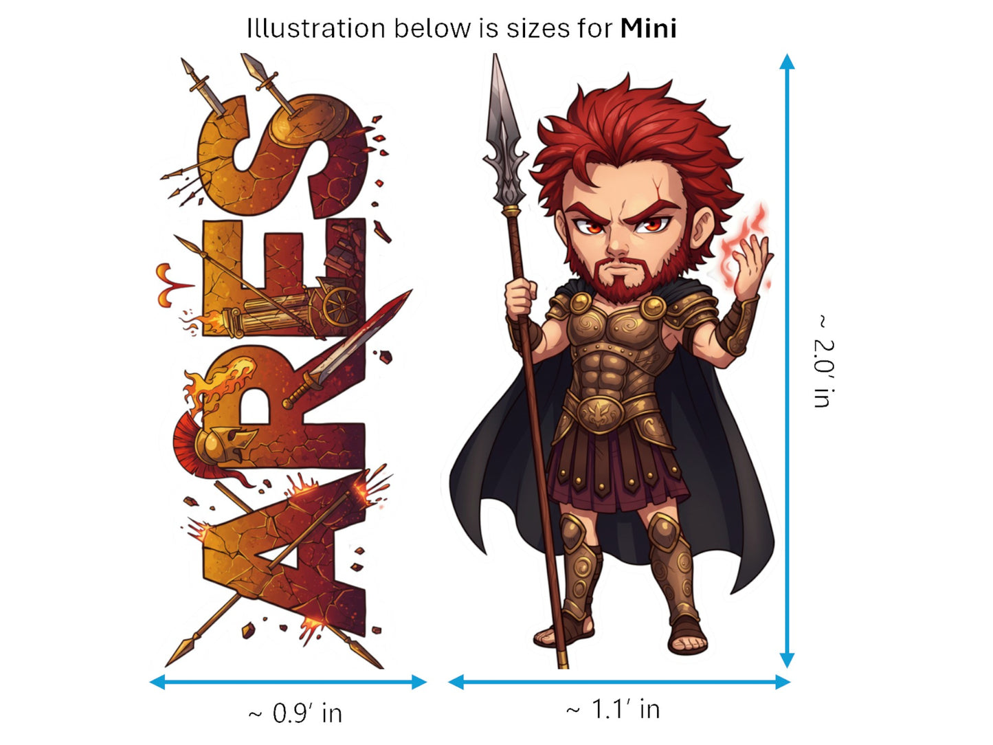 Ares Sticker and Magnet – Thourios Mythkins™ – Greek God of War | Waterproof & UV-Proof