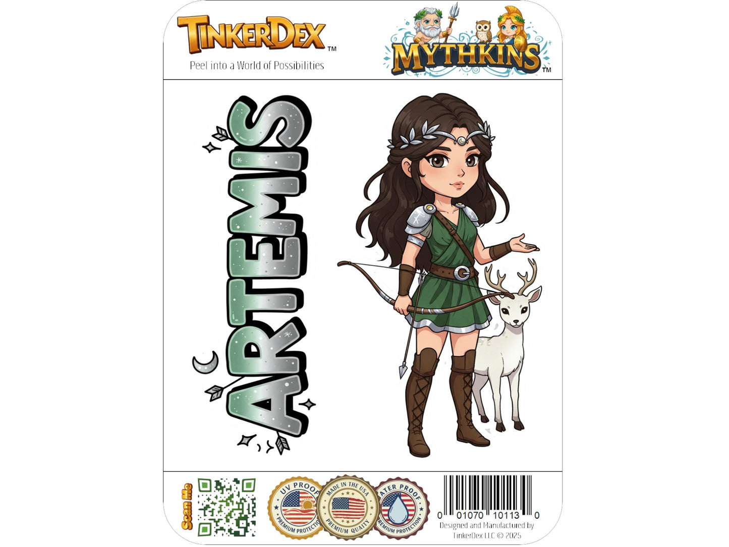 Artemis Sticker and Magnet – Agrotera Mythkins™ – Greek Goddess of the Hunt | Waterproof & UV-Proof