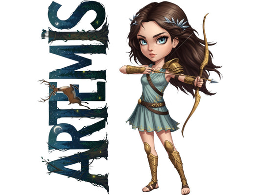 Artemis Sticker and Magnet – Iokheira Mythkins™ – Greek Goddess of the Hunt | Waterproof & UV-Proof