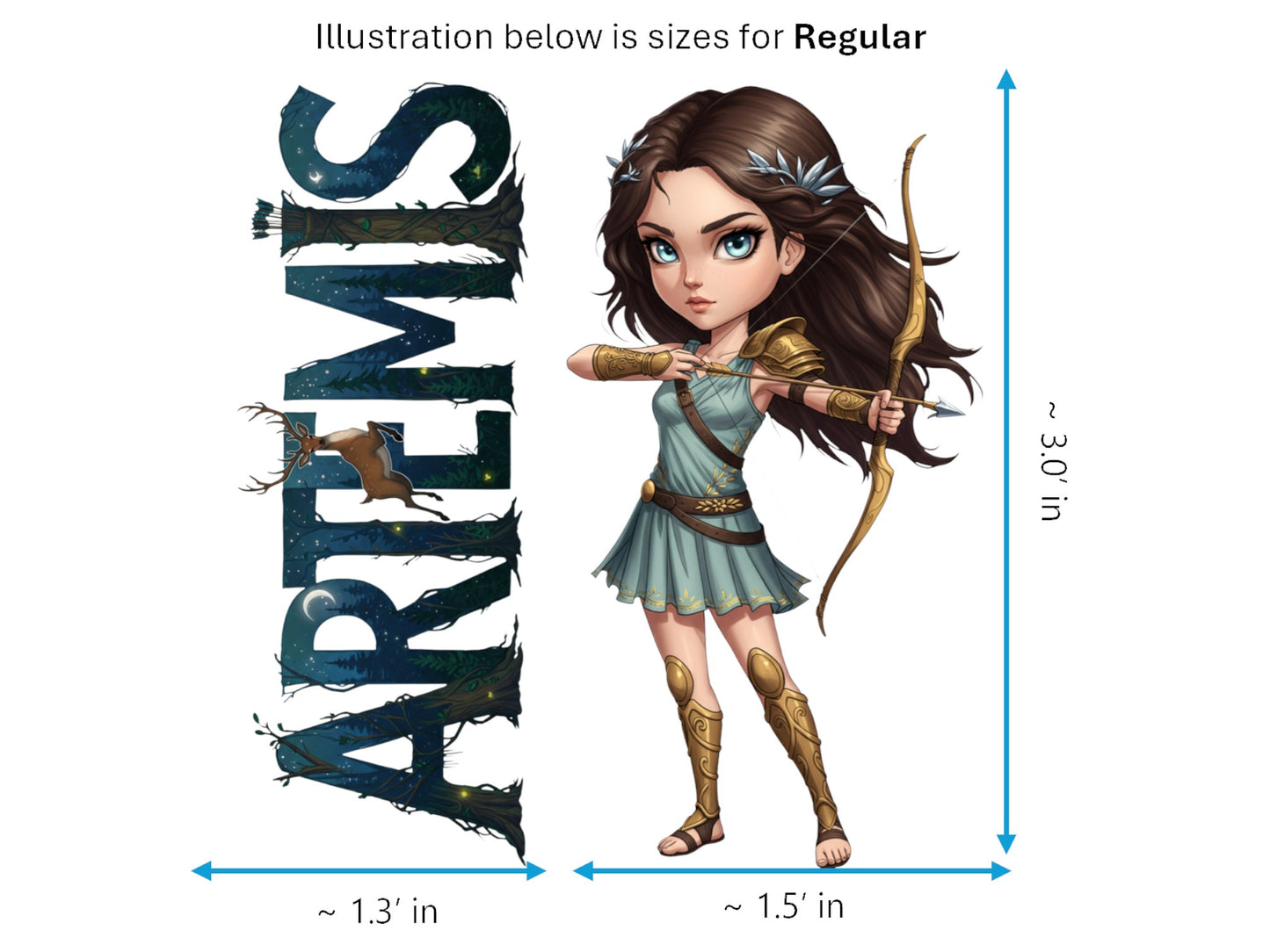 Artemis Sticker and Magnet – Iokheira Mythkins™ – Greek Goddess of the Hunt | Waterproof & UV-Proof