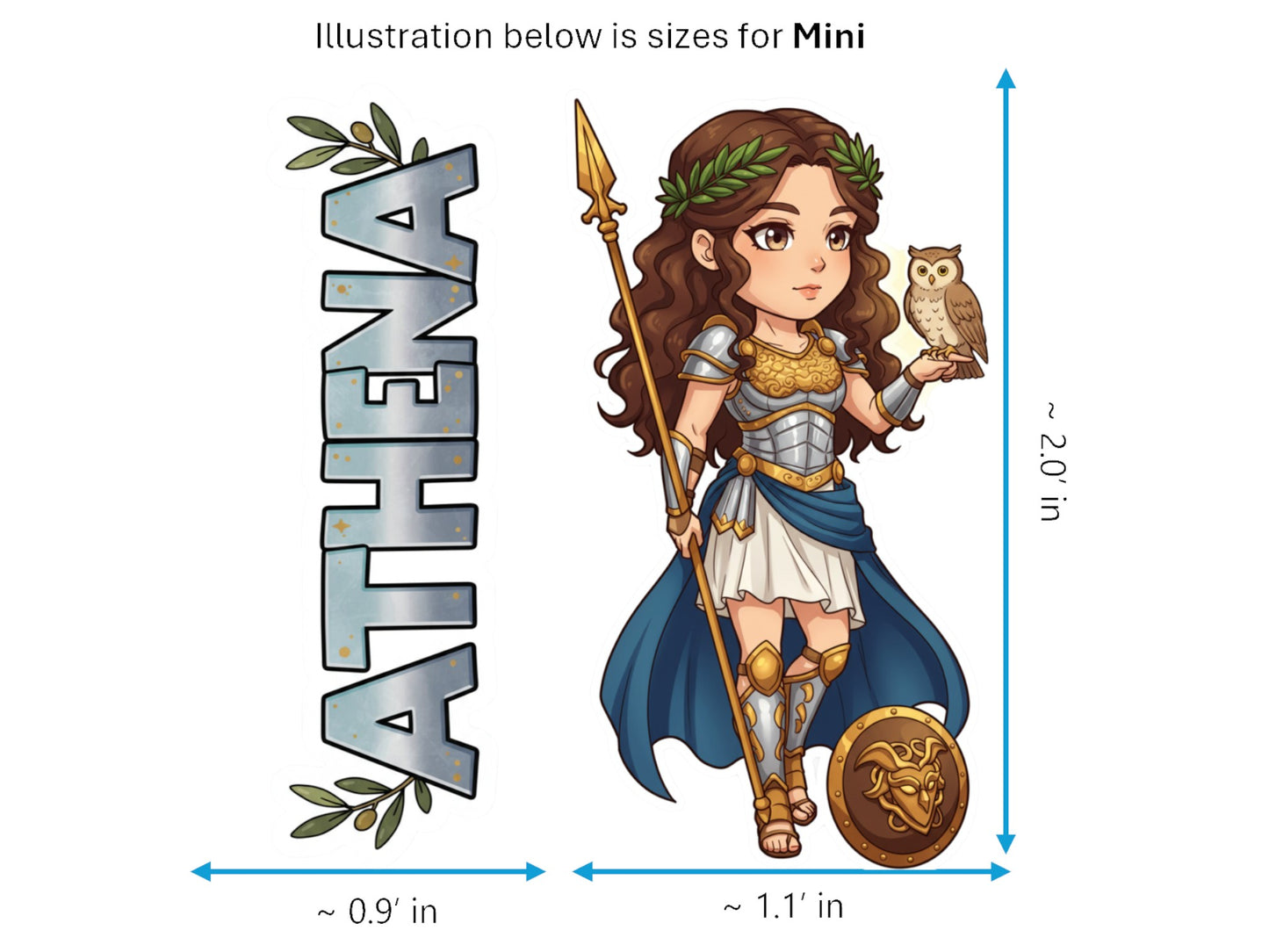 Athena Sticker and Magnet – Pallas Mythkins™ – Greek Goddess of Wisdom and Strategy | Waterproof & UV-Proof