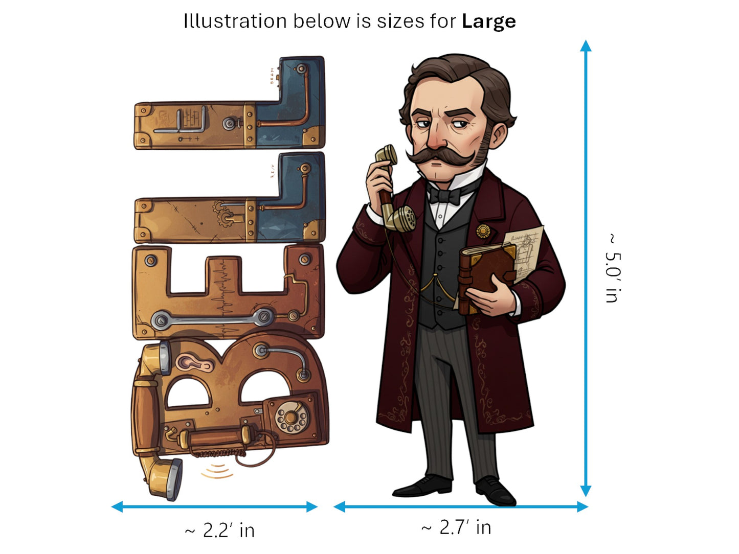 Graham Bell Sticker and Magnet – Father of the Telephone Scikins™ – Inventor of the Telephone | Waterproof & UV-Proof