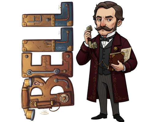 Graham Bell Sticker and Magnet – Father of the Telephone Scikins™ – Inventor of the Telephone | Waterproof & UV-Proof