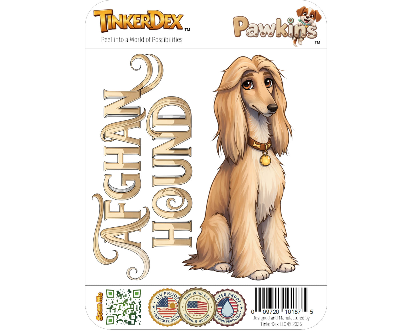 Afghan Hound Sticker and Magnet - the Aristocrat Pawkins™ – Sighthound Dog Breed | Waterproof & UV-Proof
