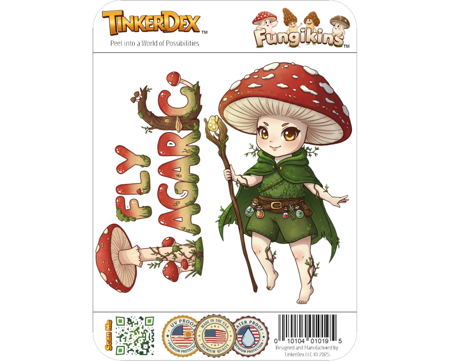 Fly Agaric Sticker and Magnet - the Forest Fey Fungikins™ – Whimsical Mushroom Art | Waterproof & UV-Proof