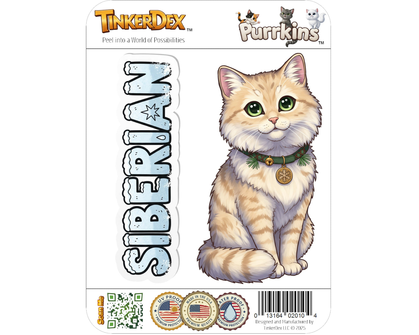 Siberian Sticker and Magnet - Forest Cat of Russia Purrkins™ – Domestic Cat Breed | Waterproof & UV-Proof