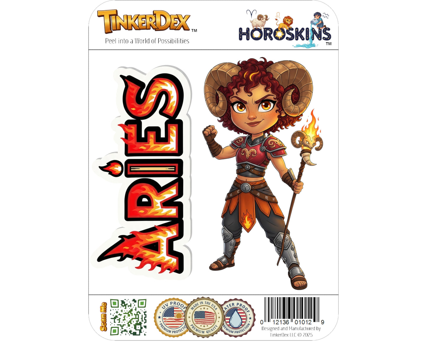 Aries Sticker and Magnet - Fire-Hearted Ram Horoskins™ – Zodiac Fire Sign | Waterproof & UV-Proof