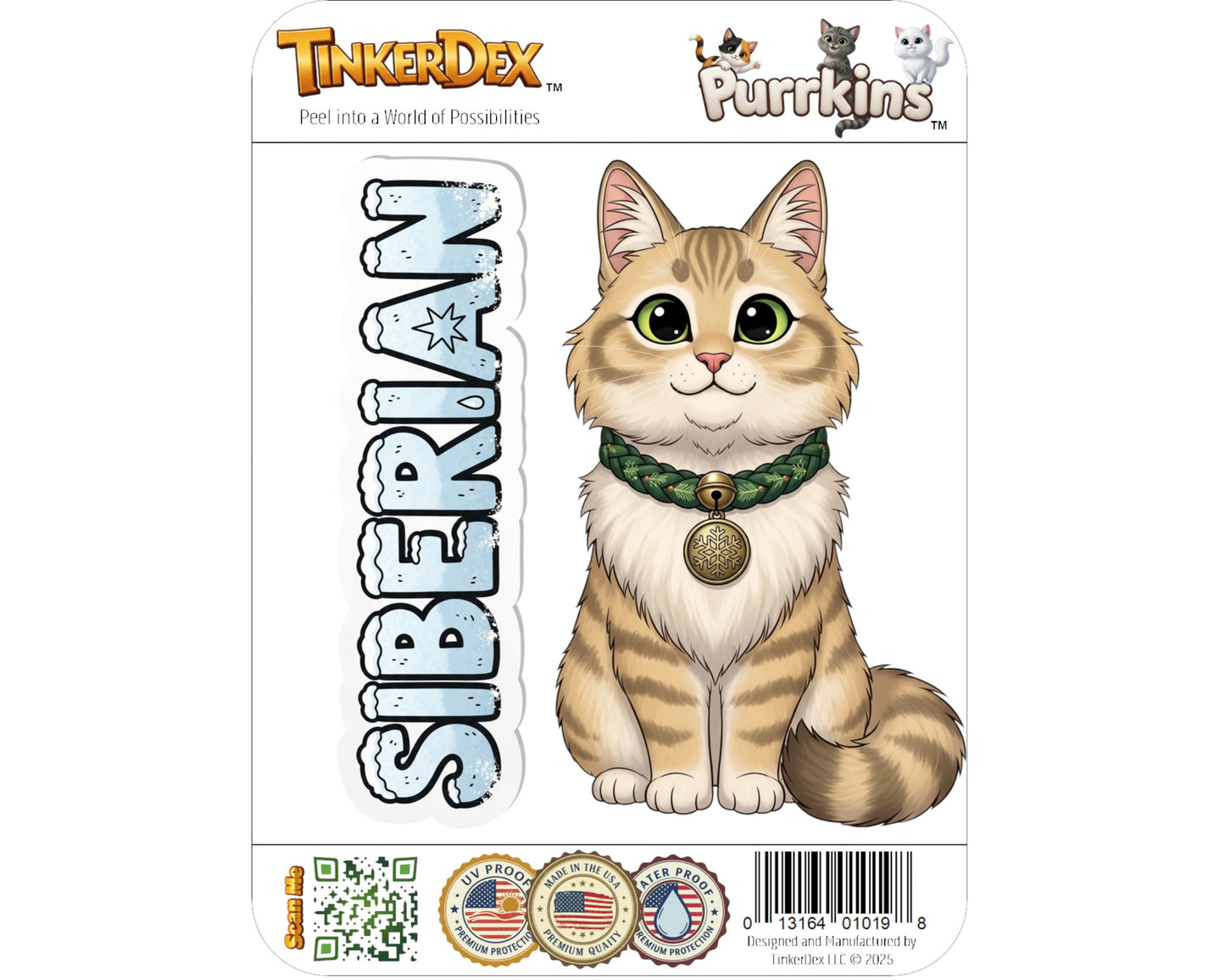 Siberian Sticker and Magnet - Forest Cat of Russia Purrkins™ – Domestic Cat Breed | Waterproof & UV-Proo