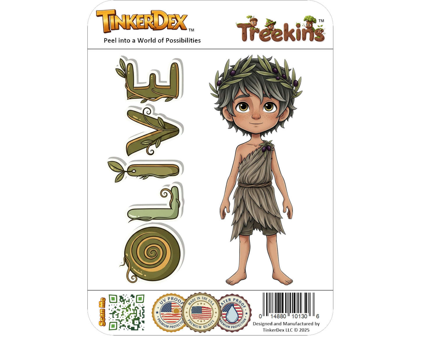 Olive Sticker and Magnet - The Peace Bearer Treekins™ – Mediterranean Spirit | Waterproof & UV-Proof