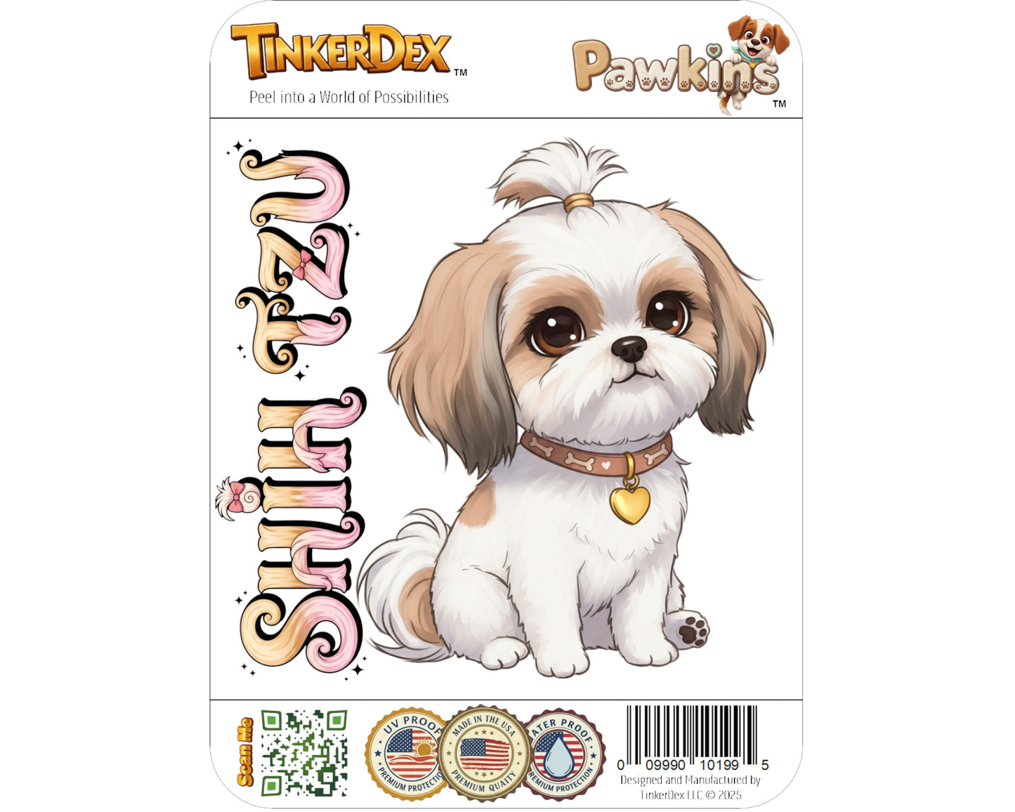 Shih Tzu Sticker and Magnet - the Little Lion Pawkins™ – Toy Dog Breed | Waterproof & UV-Proof