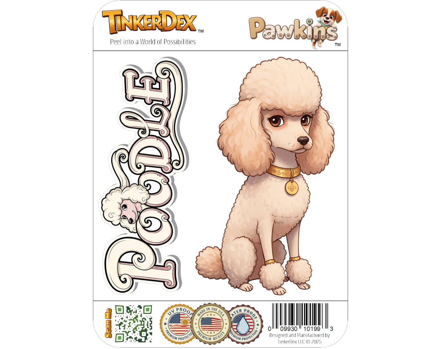 Poodle Sticker and Magnet - the French Diva Pawkins™ – Non-Sporting Dog Breed | Waterproof & UV-Proof
