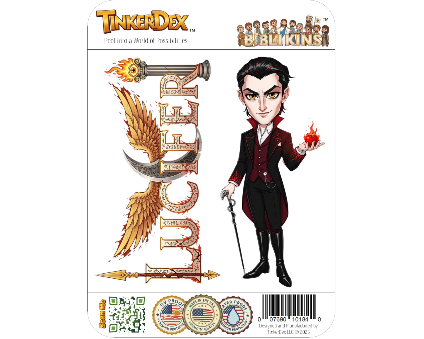 Lucifer Sticker and Magnet - the Light-Bringer Biblikins™ – The Fallen Angel | Waterproof & UV-Proof