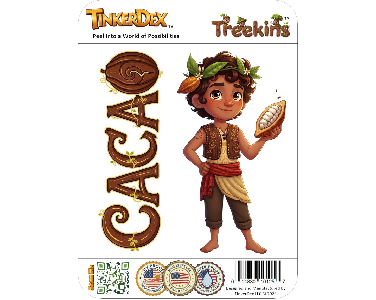 Cacao Sticker and Magnet - The Food of the Gods Treekins™ – Rainforest Spirit | Waterproof & UV-Proof