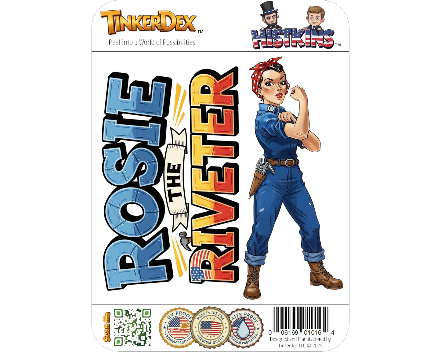 Rosie the Riveter Sticker and Magnet - The Feminist Icon Histkins™ – Feminist and WWII Icon | Waterproof & UV-Proof
