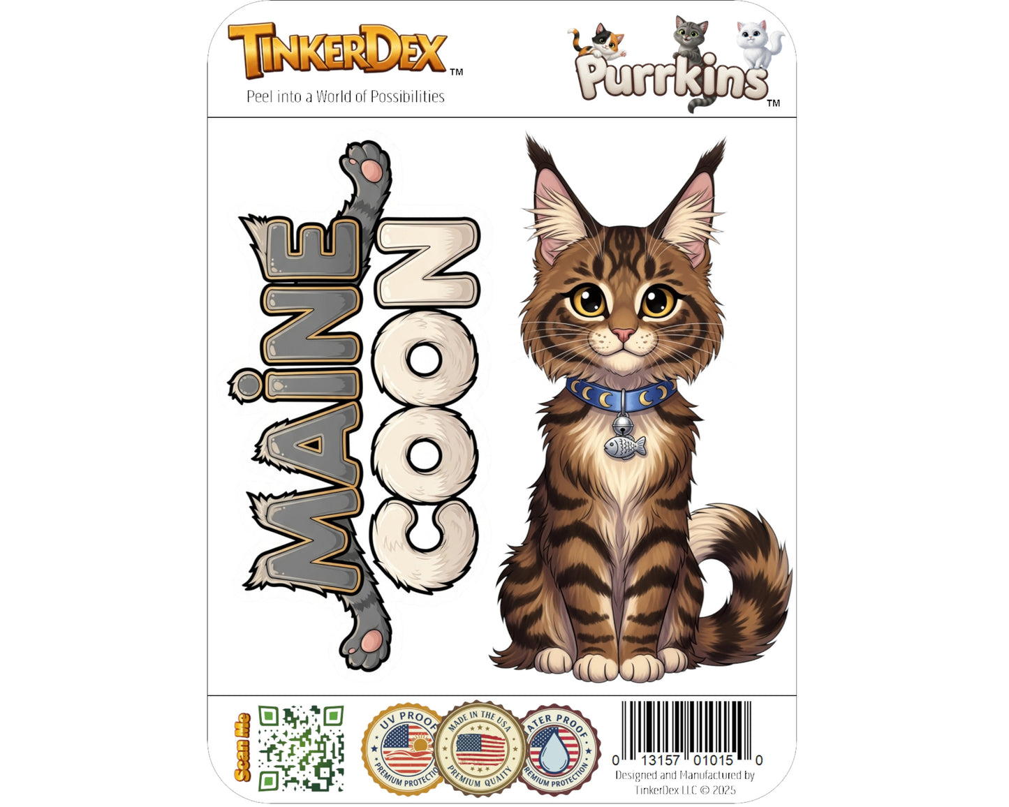 Maine Coon Sticker and Magnet - Gentle Giant Purrkins™ – Domestic Cat Breed | Waterproof & UV-Proof