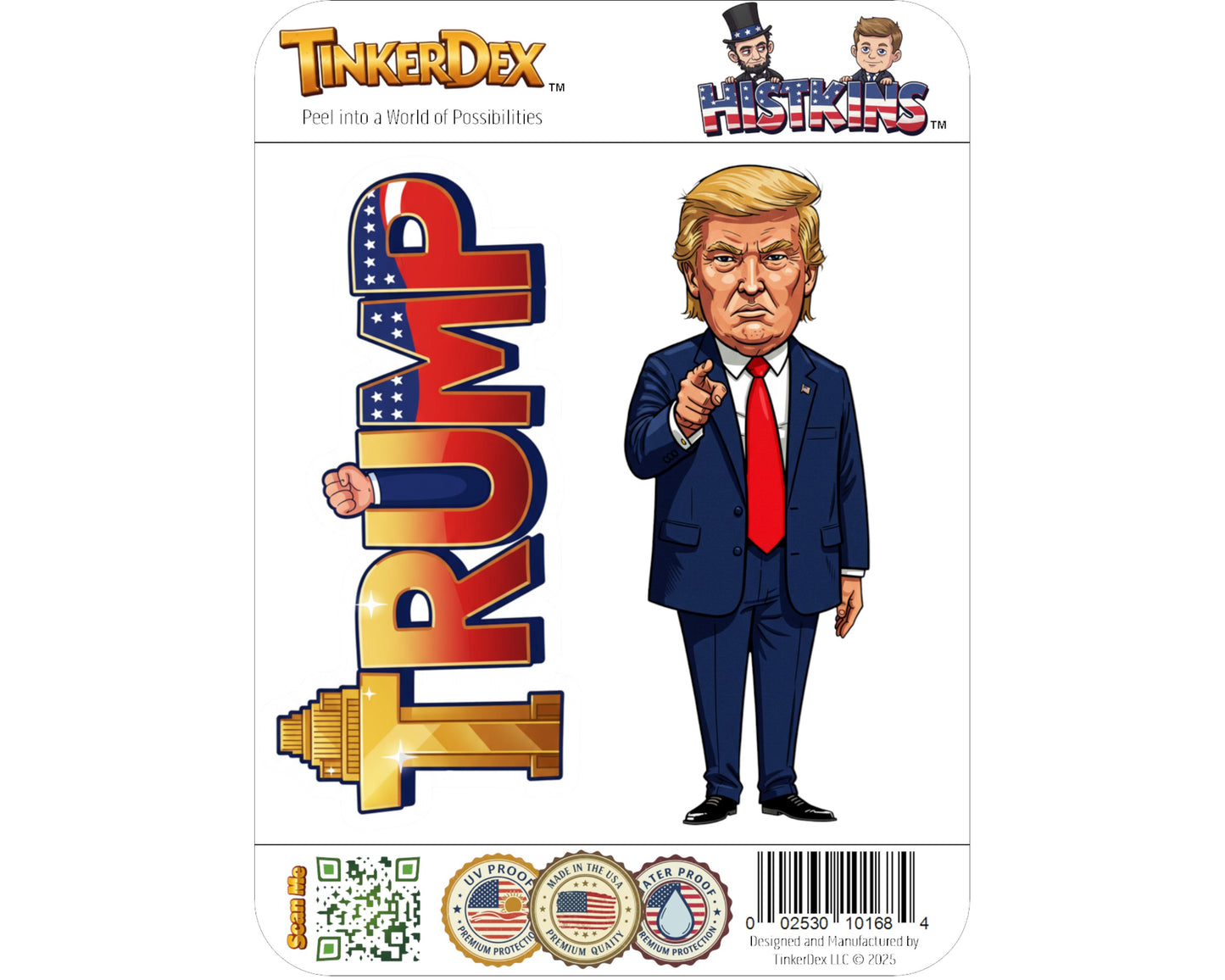 Trump the Builder Histkins™ Vinyl Sticker – 45th U.S. President | Waterproof & UV-Proof