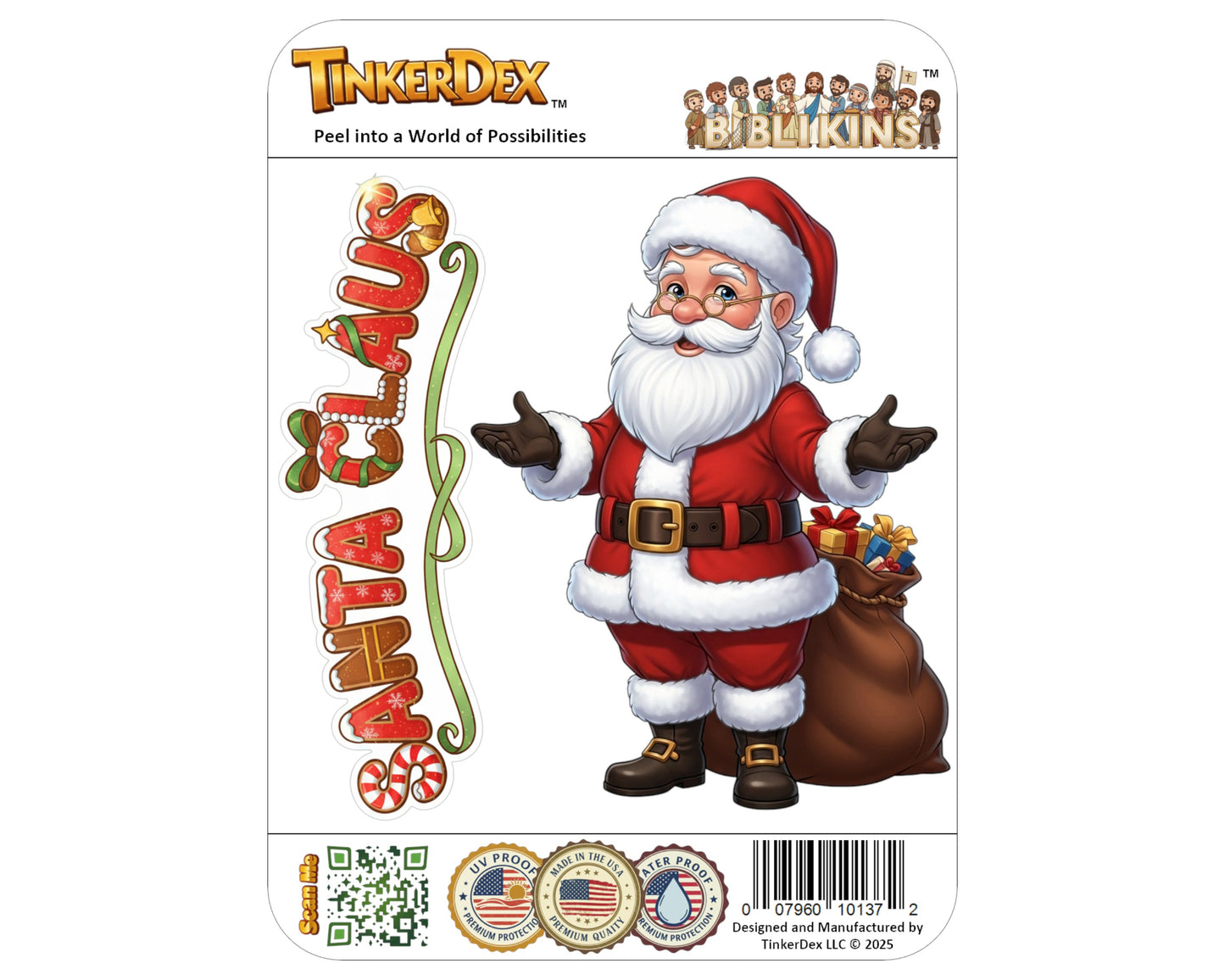 Santa Claus Sticker and Magnet - Jolly Old Saint Nick Biblikins™ – Christmas Icon | Waterproof & UV-Proo