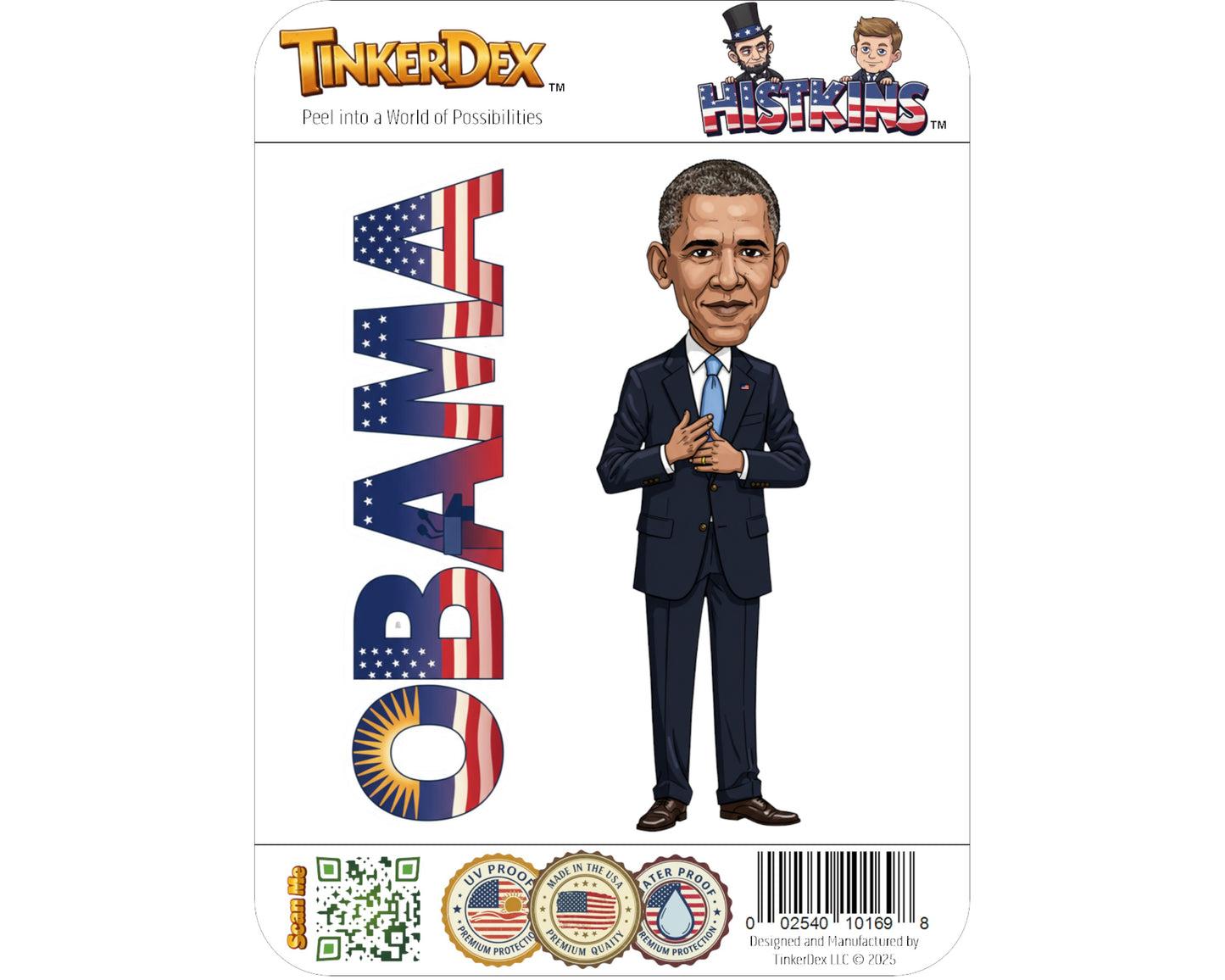 Barack Obama Sticker and Magnet - No-Drama Obama Histkins™ – 44th U.S. President | Waterproof & UV-Proof