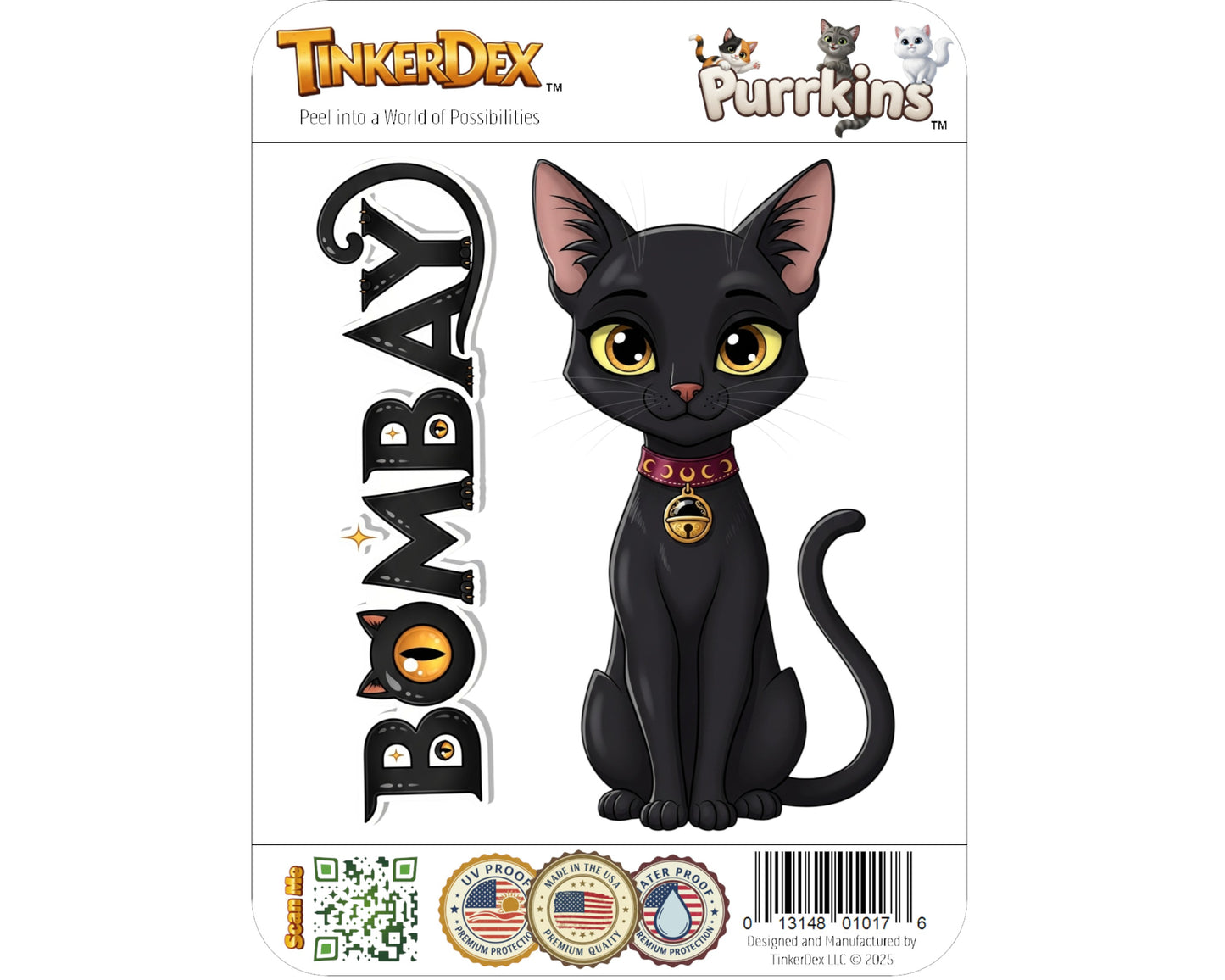 Bombay Sticker and Magnet - the Parlor Panther Purrkins™ – Domestic Cat Breed | Waterproof & UV-Proof