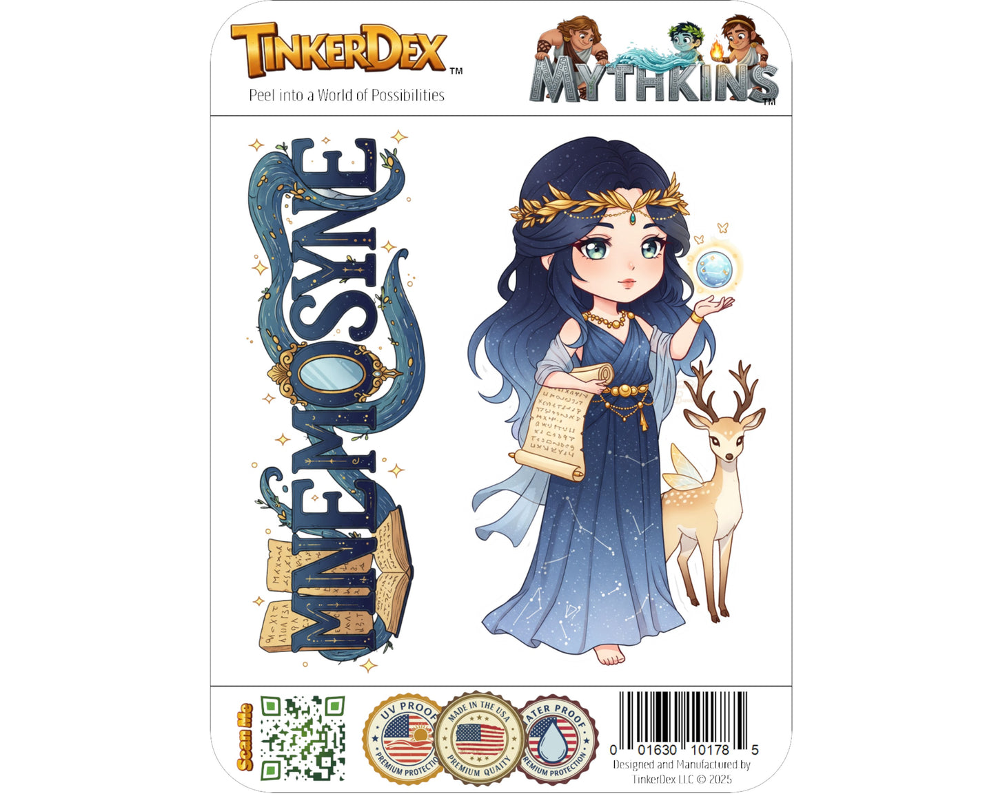 Mnemosyne Sticker and Magnet - Mother of the Muses Mythkins™ – Titan Goddess of Memory | Waterproof & UV-Proof