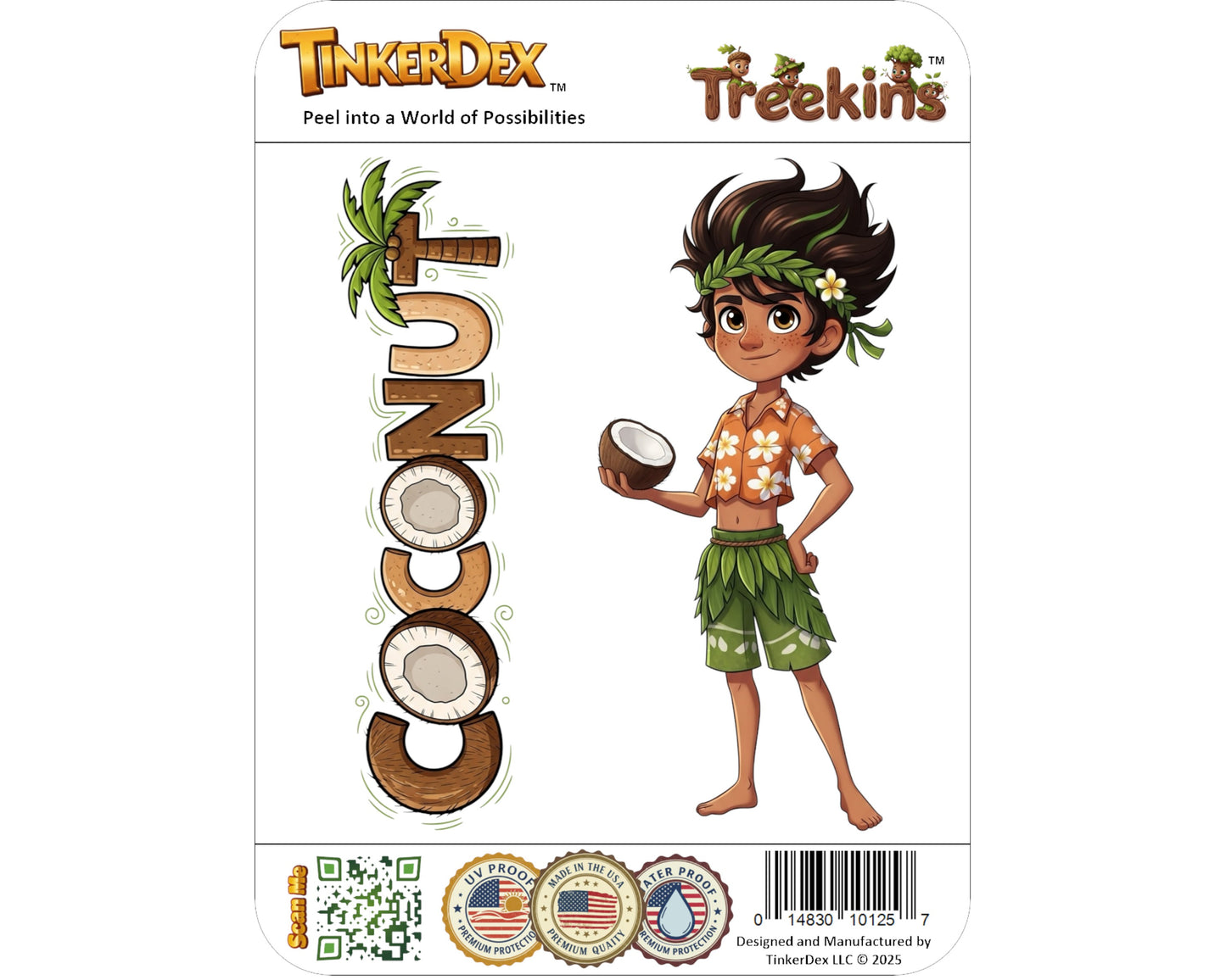 Coconut Sticker and Magnet - The Island Dweller Treekins™ – Tropical Spirit | Waterproof & UV-Proof