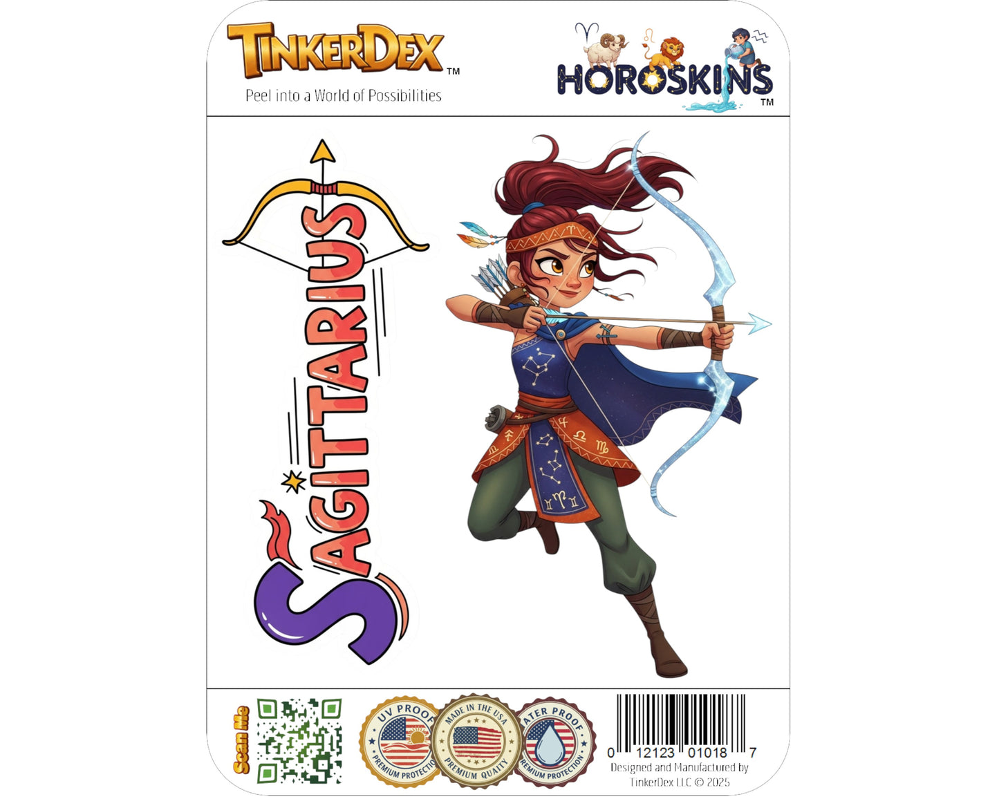 Sagittarius Sticker and Magnet - Celestial Archer Horoskins™ – Zodiac Fire Sign | Waterproof & UV-Proof