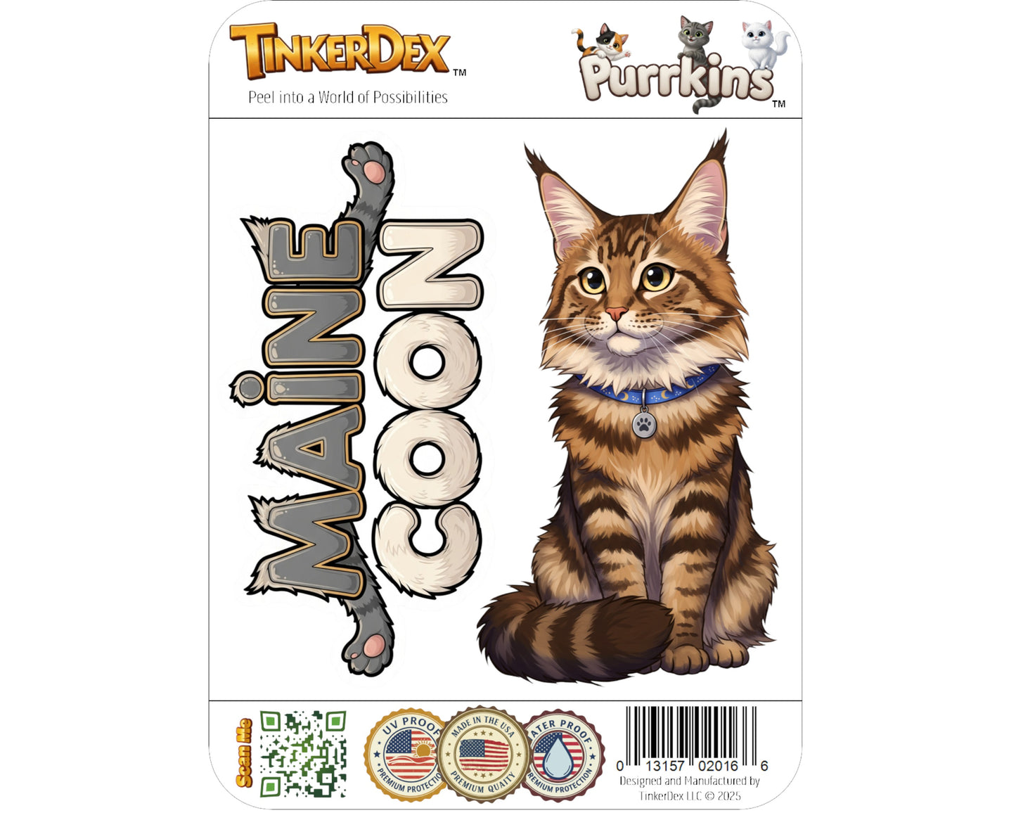 Maine Coon Sticker and Magnet - Gentle Giant Purrkins™ – Domestic Cat Breed | Waterproof & UV-Proof