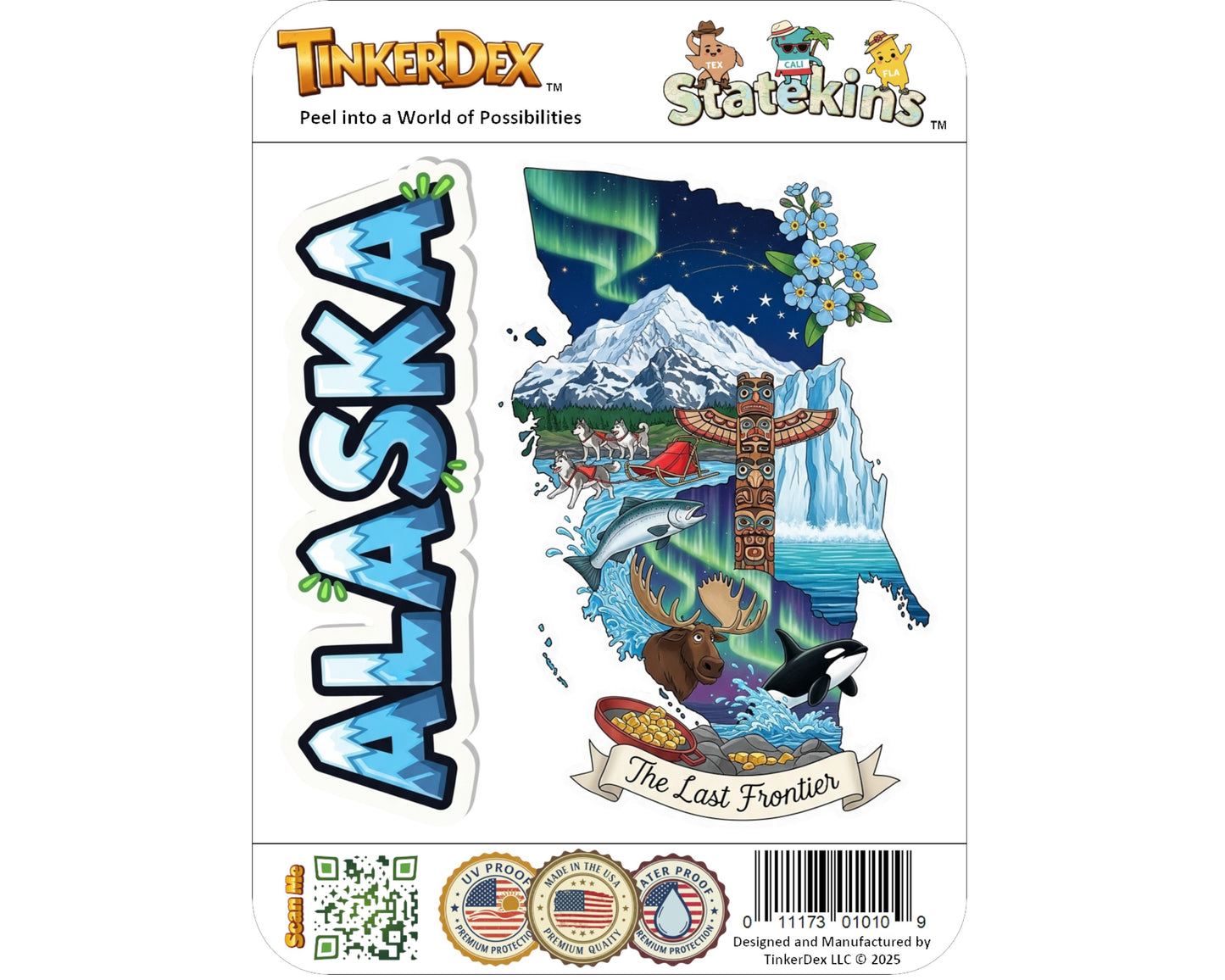 Alaska Sticker and Magnet - The Last Frontier Statekins™ – USA State Souvenir | Waterproof & UV-Proof