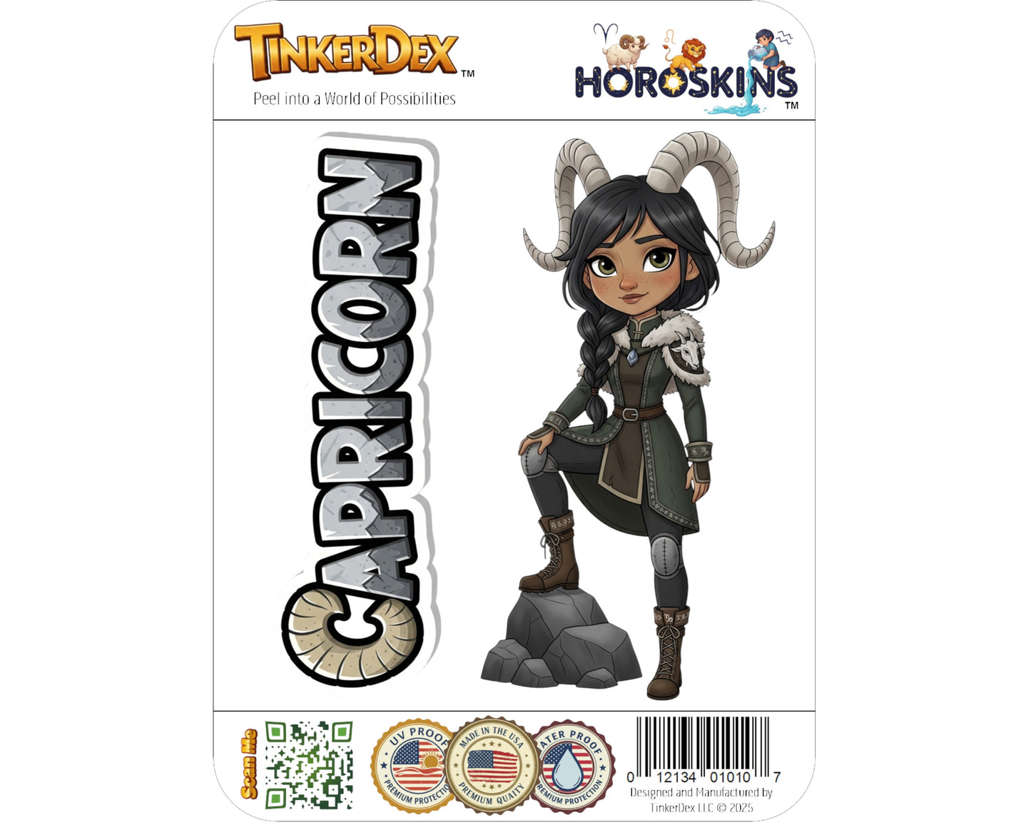 Capricorn Sticker and Magnet - Mountain Climber Horoskins™ – Zodiac Earth Sign | Waterproof & UV-Proof