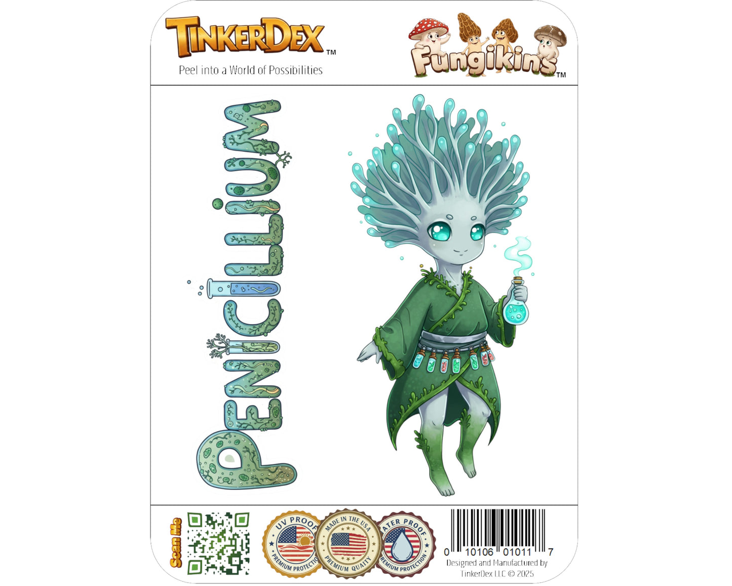 Penicillium Sticker and Magnet - Tiny Alchemist Fungikins™ – Scientific Mold Art | Waterproof & UV-Proof