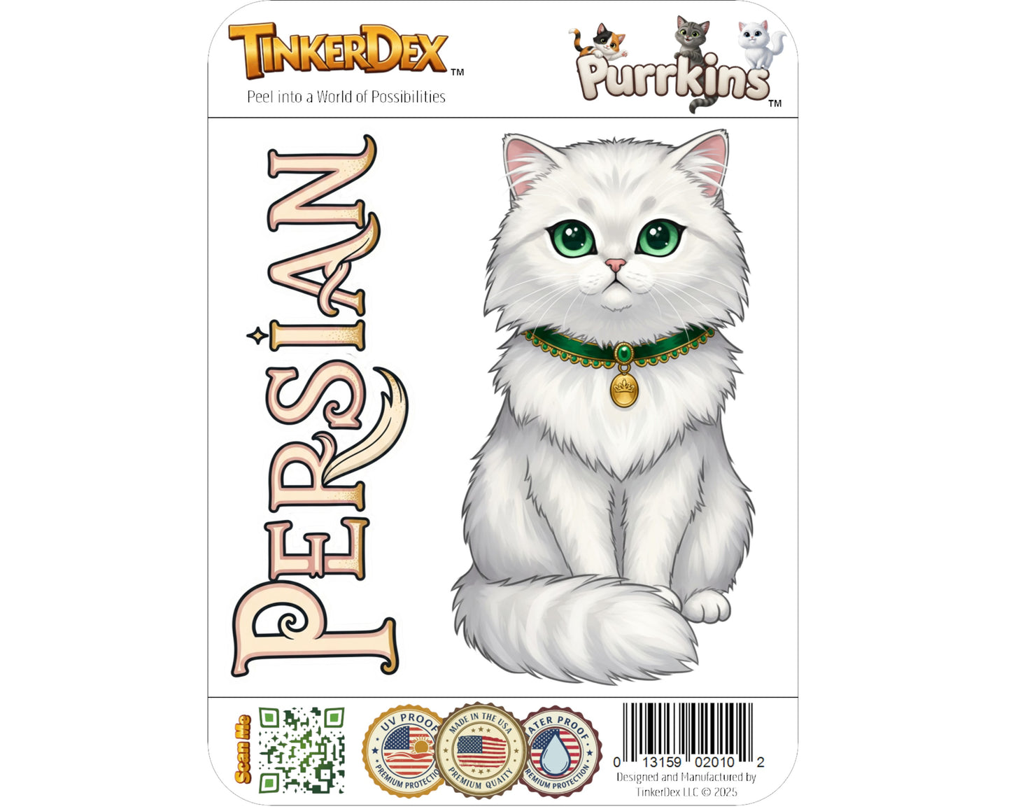 Persian Sticker and Magnet - Feline Aristocrat Purrkins™ – Long-haired Cat Breed | Waterproof & UV-Proof