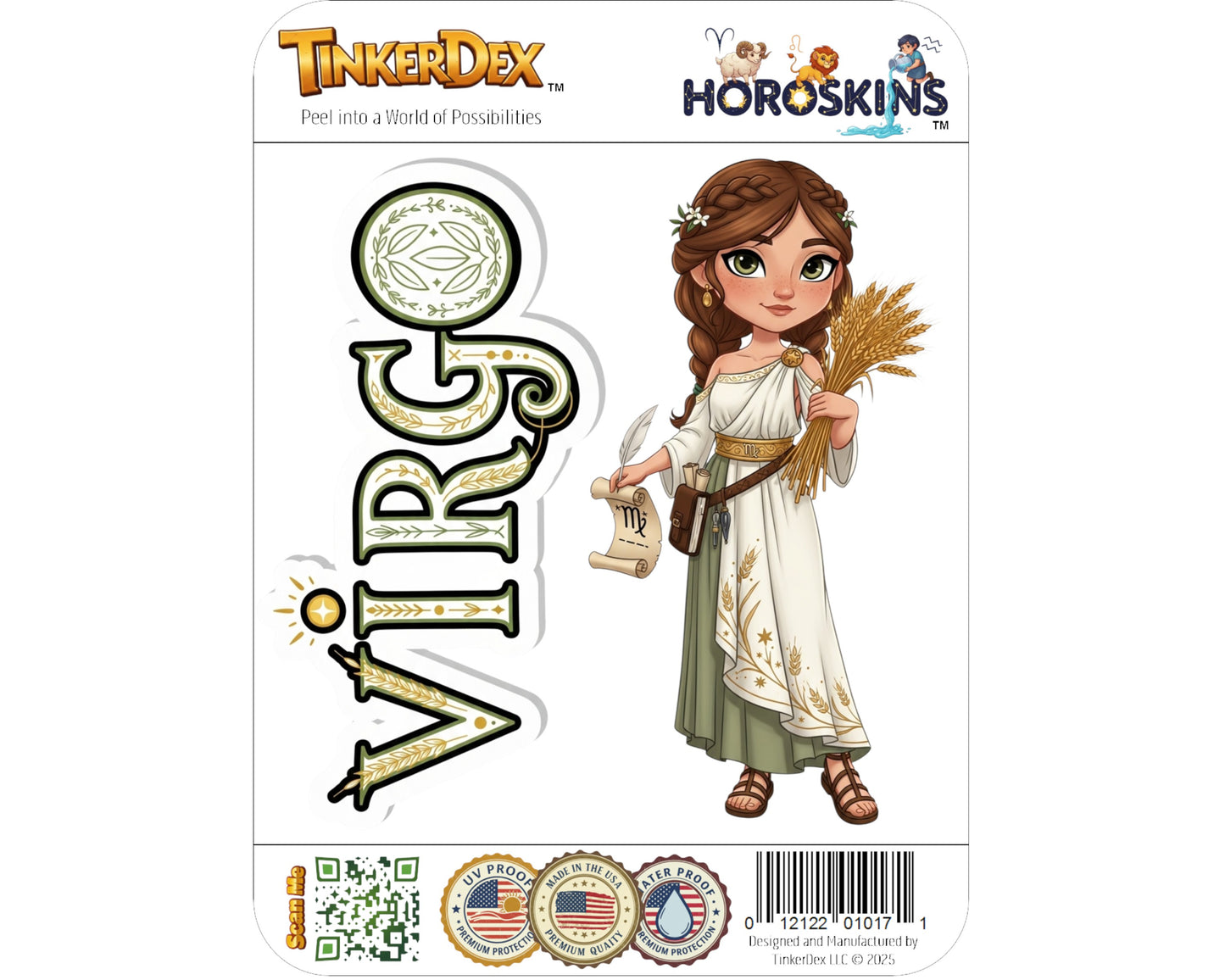 Virgo Sticker and Magnet - the Harvest Maiden Horoskins™ – Zodiac Earth Sign | Waterproof & UV-Proof