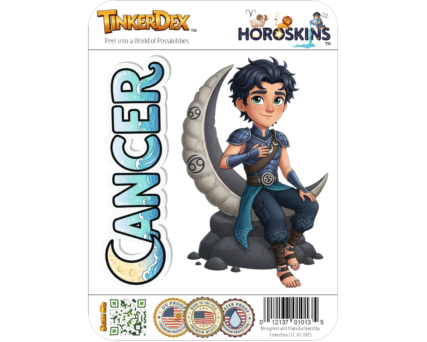 Cancer Sticker and Magnet - the Moon Child Horoskins™ – Zodiac Water Sign | Waterproof & UV-Proof
