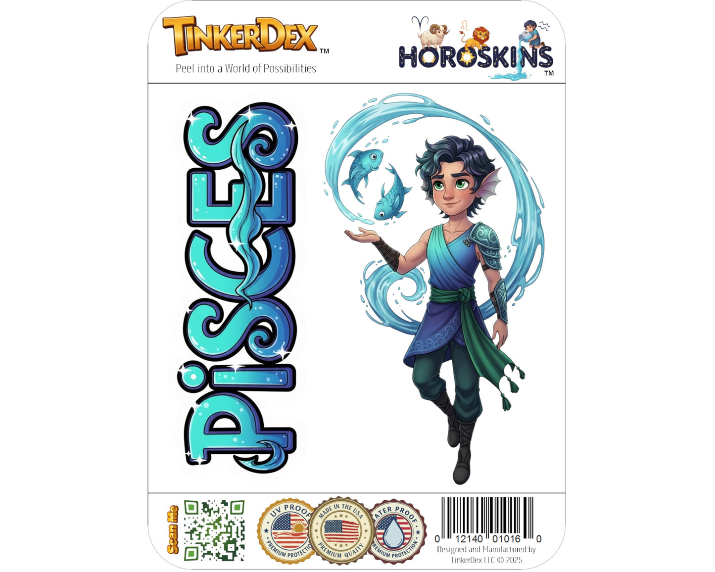 Pisces Sticker and Magnet - the Dreamer Horoskins™ – Zodiac Water Sign | Waterproof & UV-Proof