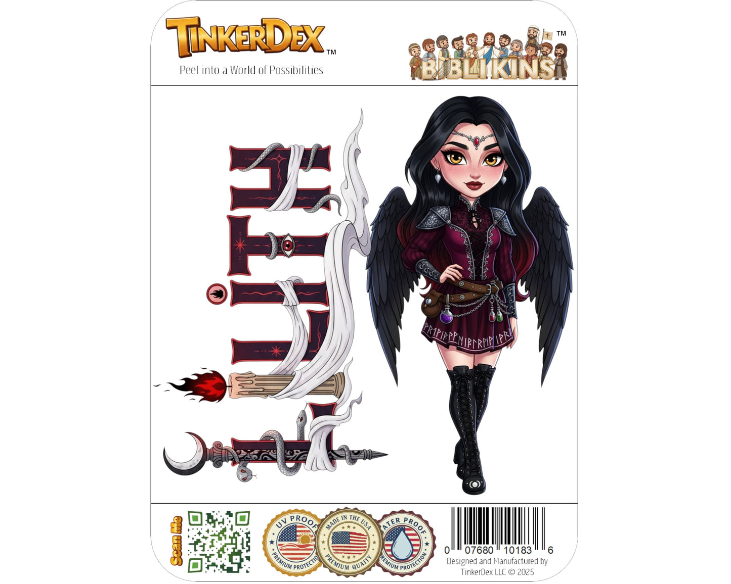 Lilith Sticker and Magnet - Queen of the Night Biblikins™ – Primordial Figure of Folklore | Waterproof & UV-Proof