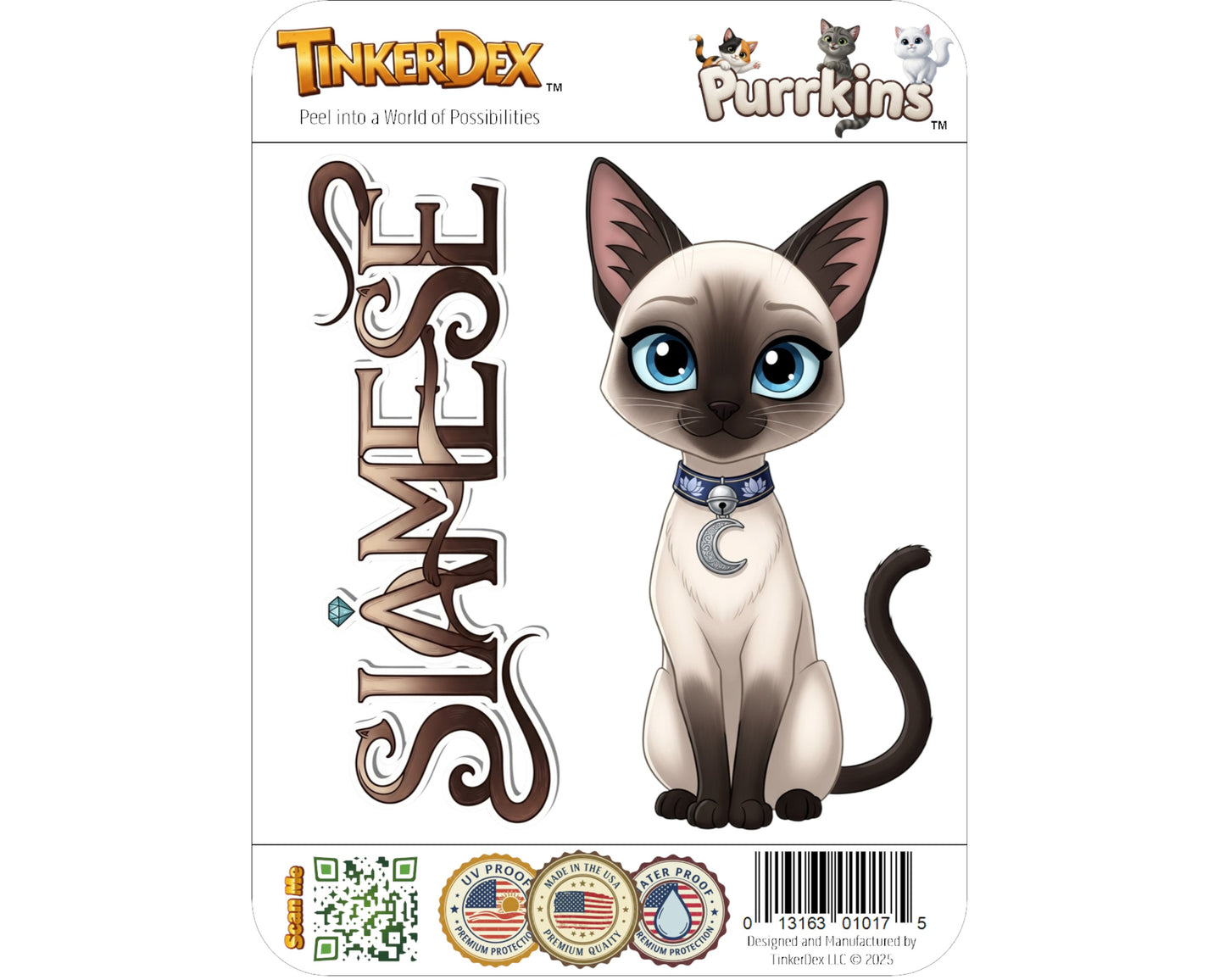 Siamese Sticker and Magnet - Royal Cat of Siam Purrkins™ – Domestic Cat Breed | Waterproof & UV-Proof