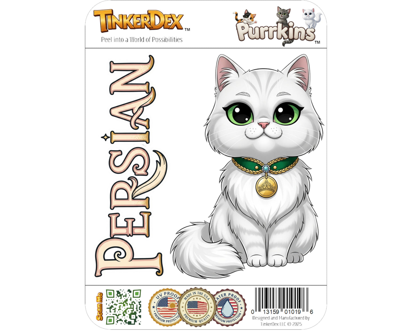 Persian Sticker and Magnet - Feline Aristocrat Purrkins™ – Long-haired Cat Breed | Waterproof & UV-Proof