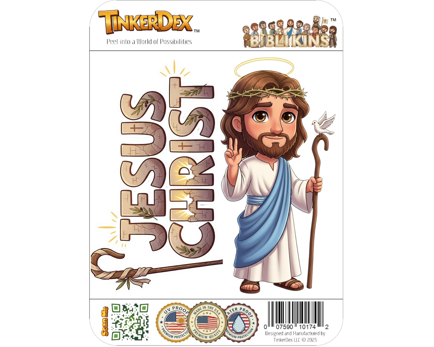 Jesus Sticker and Magnet - the Savior Biblikins™ – Central Figure of Christianity | Waterproof & UV-Proof