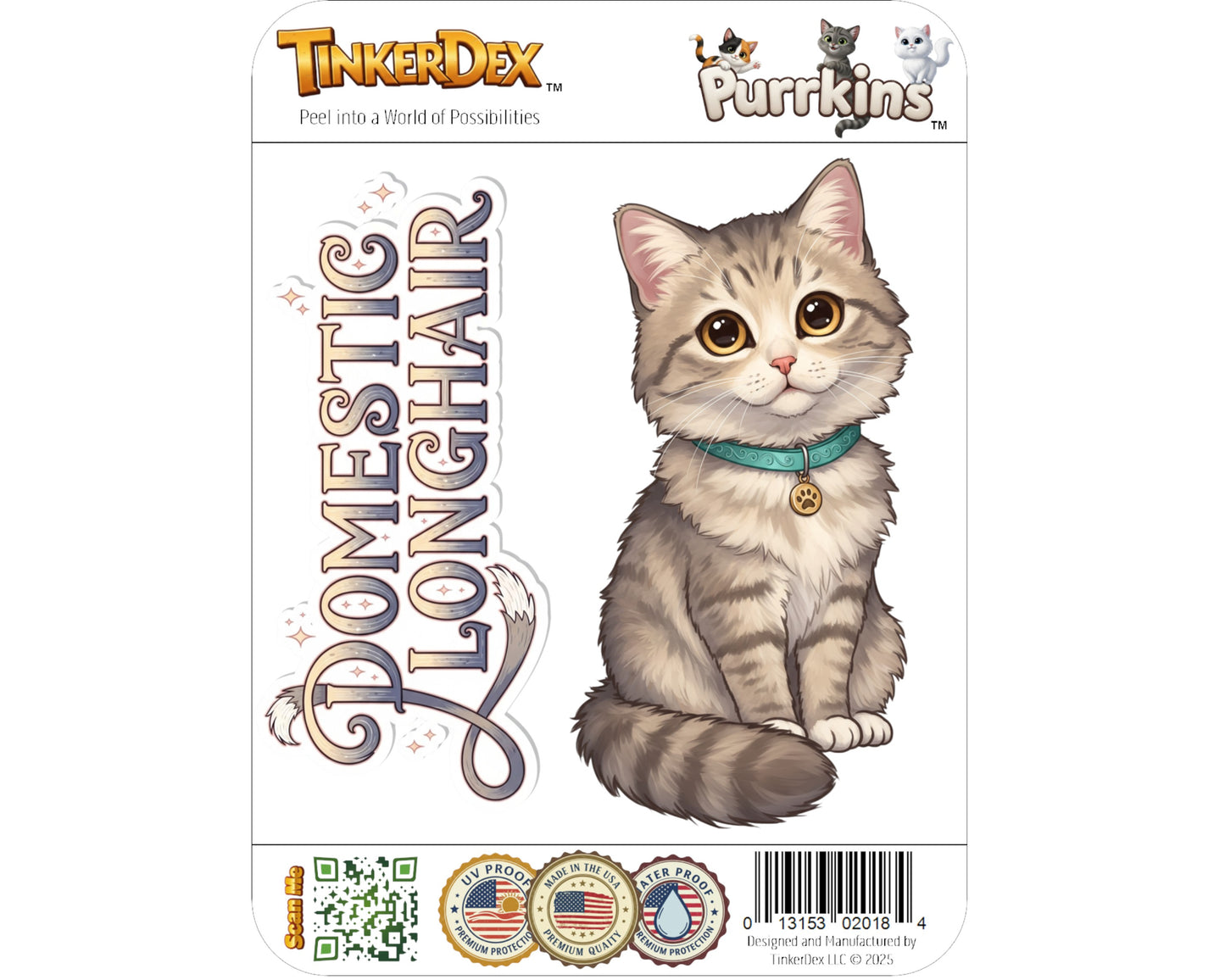 Domestic Shorthair Sticker and Magnet - Household Favorite Purrkins™ – Mixed Breed Cat | Waterproof & UV-Proof