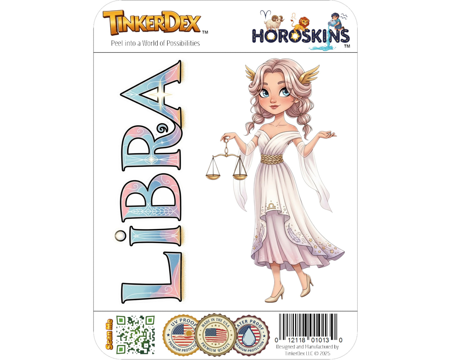 Libra Sticker and Magnet - Scales of Justice Horoskins™ – Zodiac Air Sign | Waterproof & UV-Proof