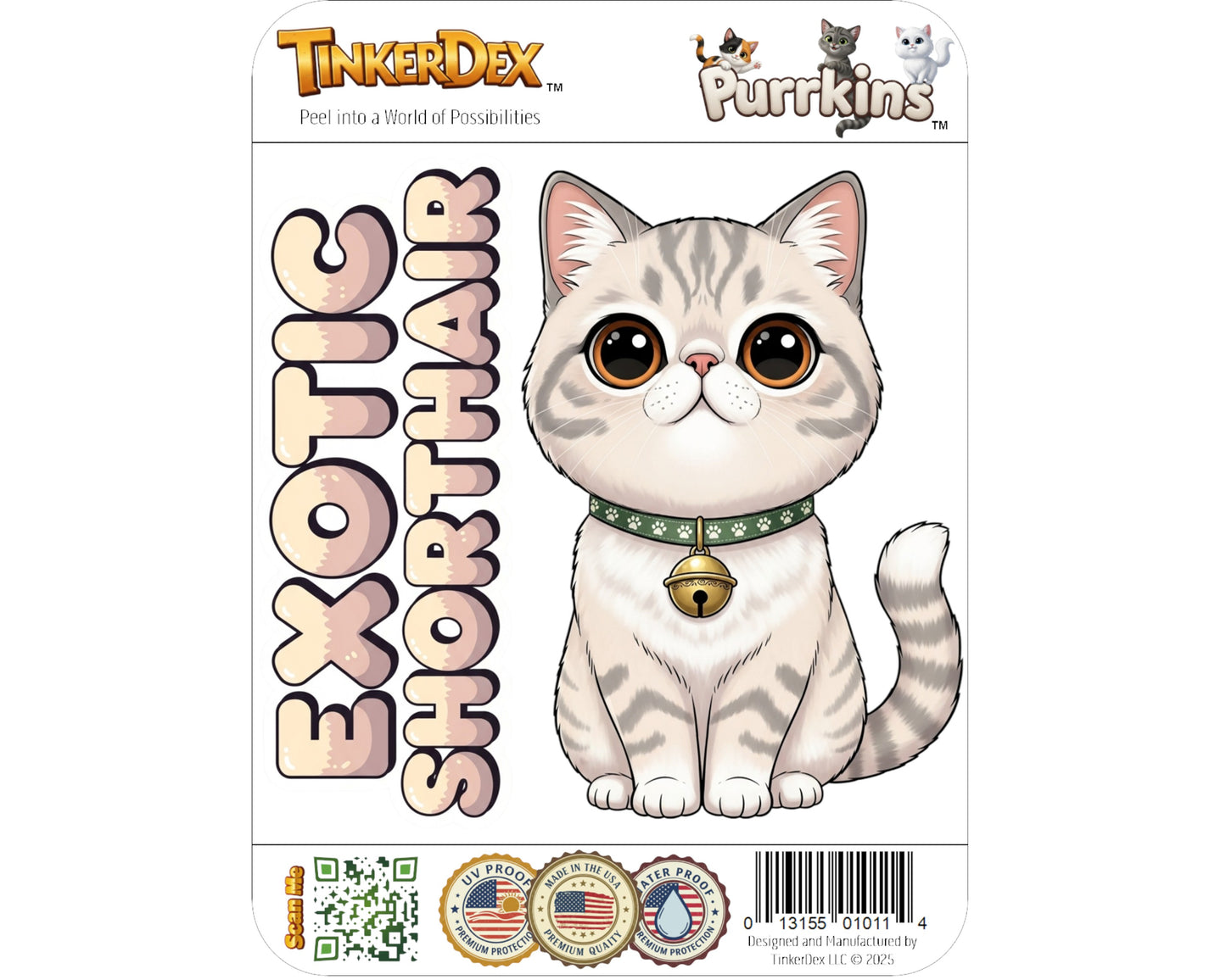 Exotic Shorthair Sticker and Magnet - Lazy Man's Persian Purrkins™ – Domestic Cat Breed | Waterproof & UV-Proof
