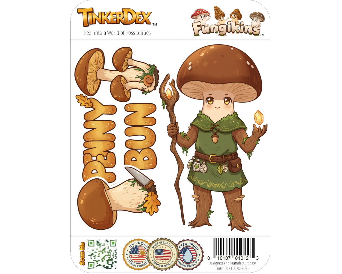 Penny Bun Sticker and Magnet - Woodland Wanderer Fungikins™ – Edible Mushroom Art | Waterproof & UV-Proof