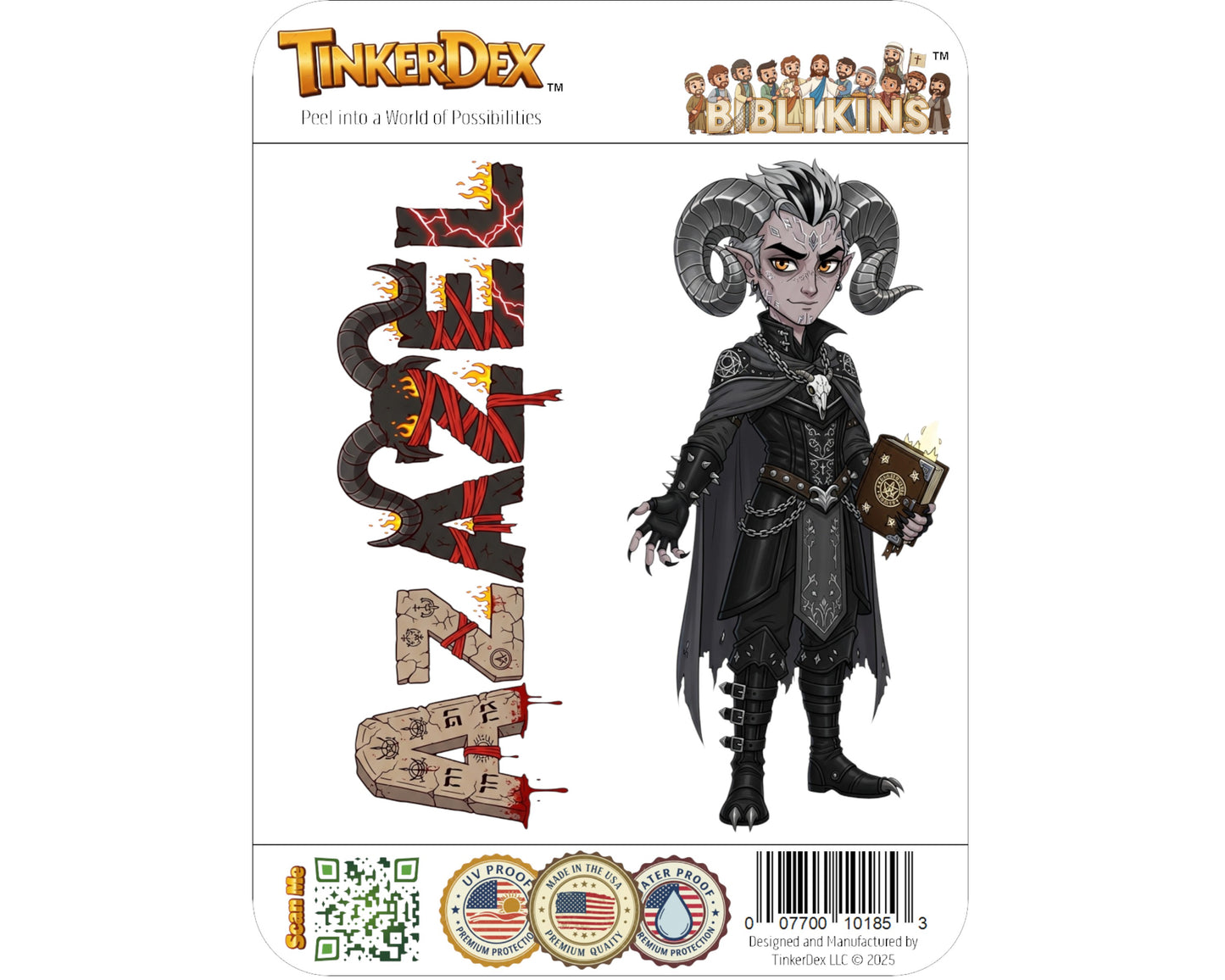 Azazel Sticker and Magnet - the Forbidden Teacher Biblikins™ – Apocryphal Fallen Angel | Waterproof & UV-Proof