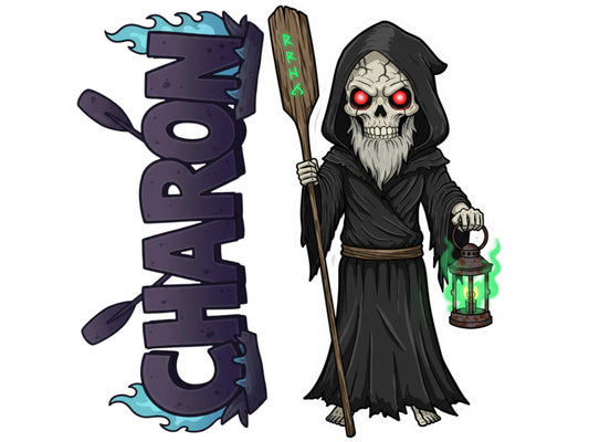 Charon Sticker and Magnet – Porthmeus Mythkins™ – Ferryman of the Underworld | Waterproof & UV-Proof