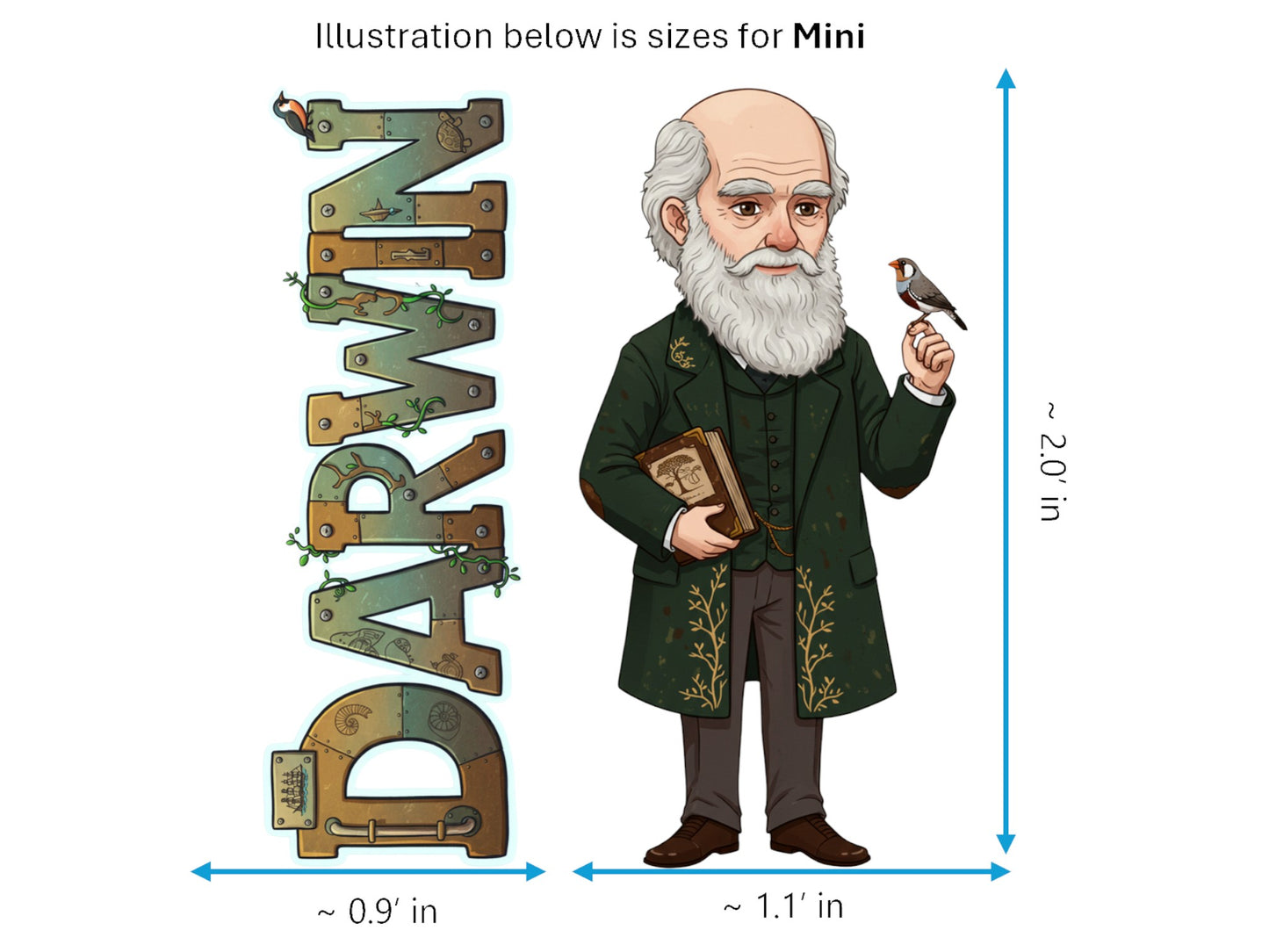 Charles Darwin Sticker and Magnet – Architect of Natural Selection Scikins™ – Pioneering Naturalist and Biologist | Waterproof & UV-Proof