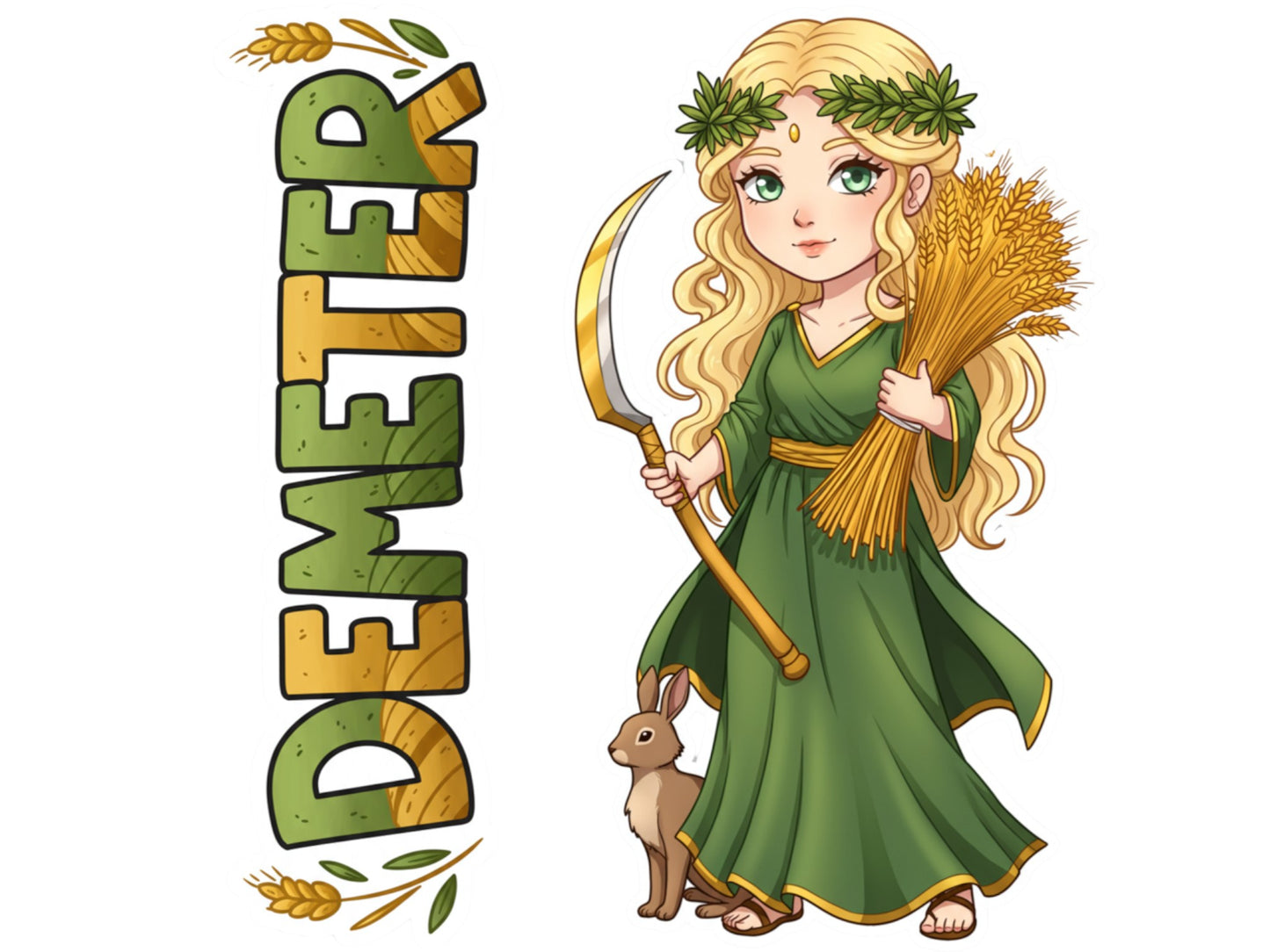 Demeter Sticker and Magnet – Horaia Mythkins™ – Greek Goddess of Harvest and Seasons | Waterproof & UV-Proof