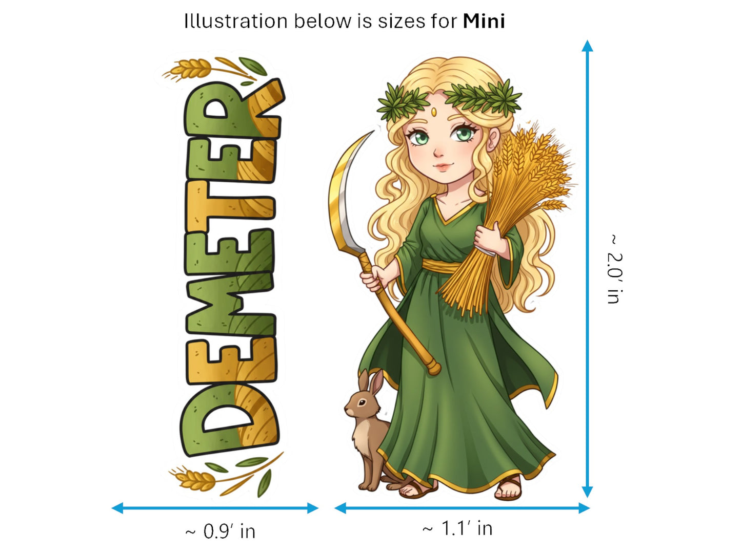 Demeter Sticker and Magnet – Horaia Mythkins™ – Greek Goddess of Harvest and Seasons | Waterproof & UV-Proof