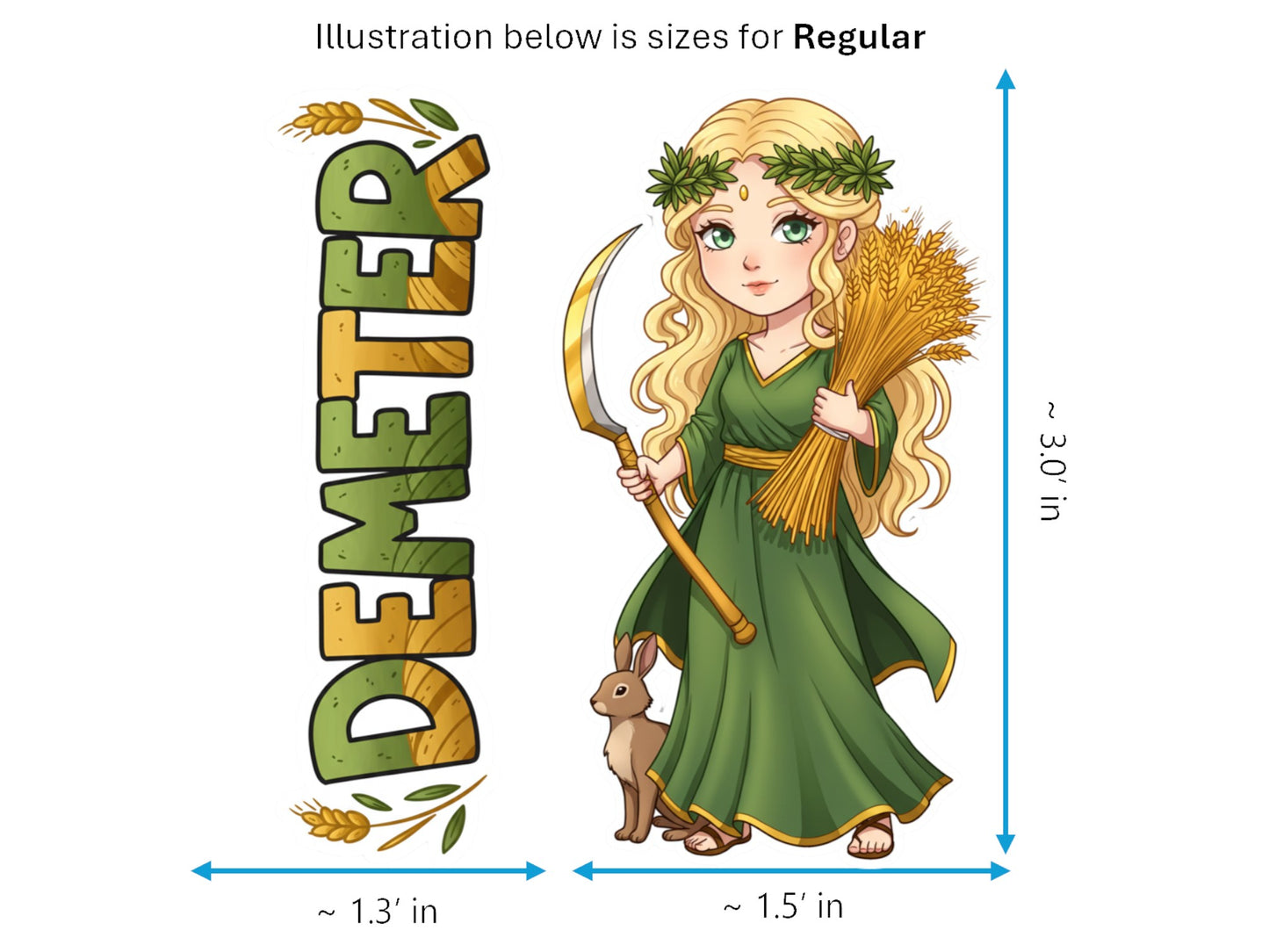 Demeter Sticker and Magnet – Horaia Mythkins™ – Greek Goddess of Harvest and Seasons | Waterproof & UV-Proof
